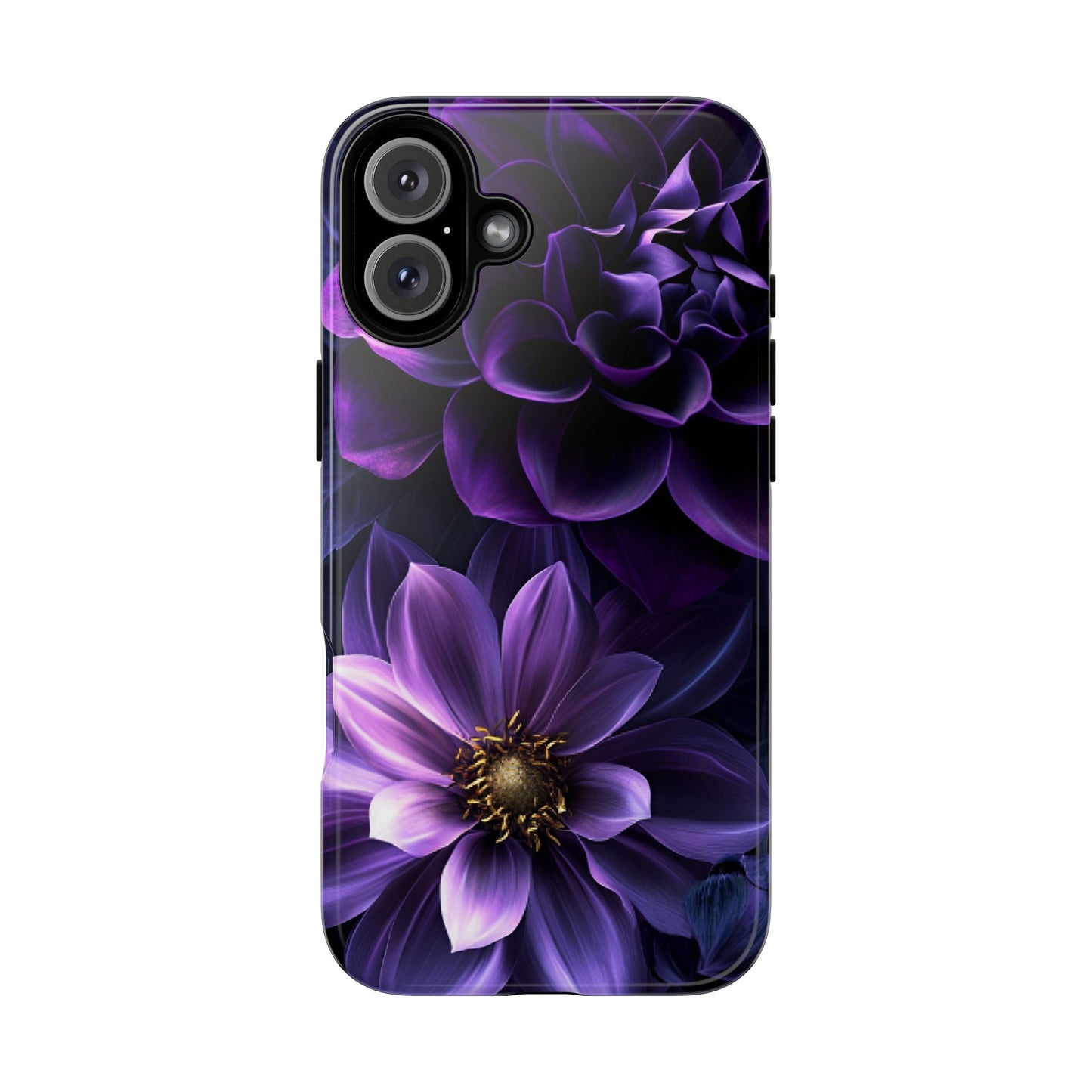 Black and Purple Flowers Phone Case - Dark Gothic Bloom Phone Cases - iPhone 16 15 14 13 12 11, Samsung Galaxy & Google Pixel Phone Covers - Boo and Bewear