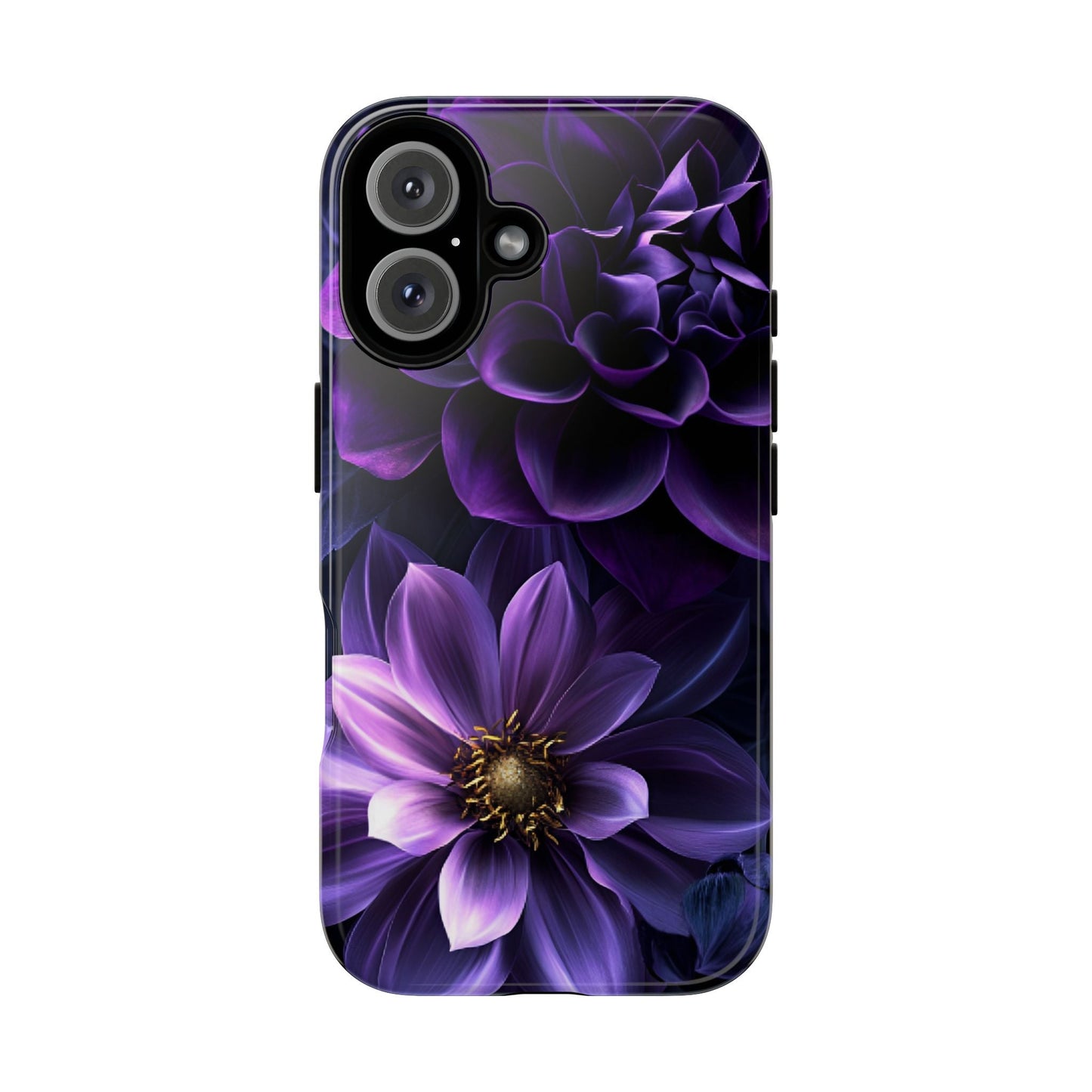 Black and Purple Flowers Phone Case - Dark Gothic Bloom Phone Cases - iPhone 16 15 14 13 12 11, Samsung Galaxy & Google Pixel Phone Covers - Boo and Bewear