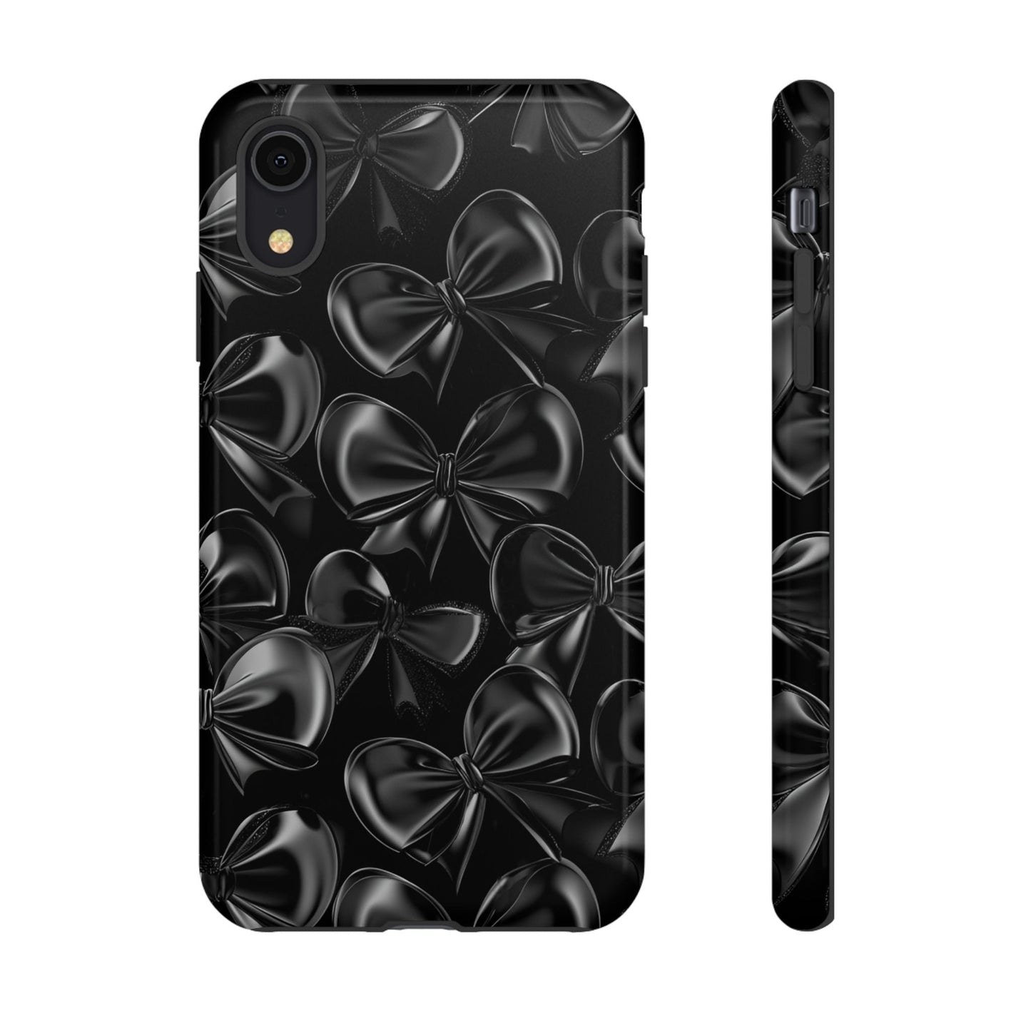 Black Bow Phone Case - Gothic Dark Coquette Phone Cover - iPhone 16 15 14 13 12 11, Samsung Galaxy & Google Pixel Phone Covers - Boo and Bewear