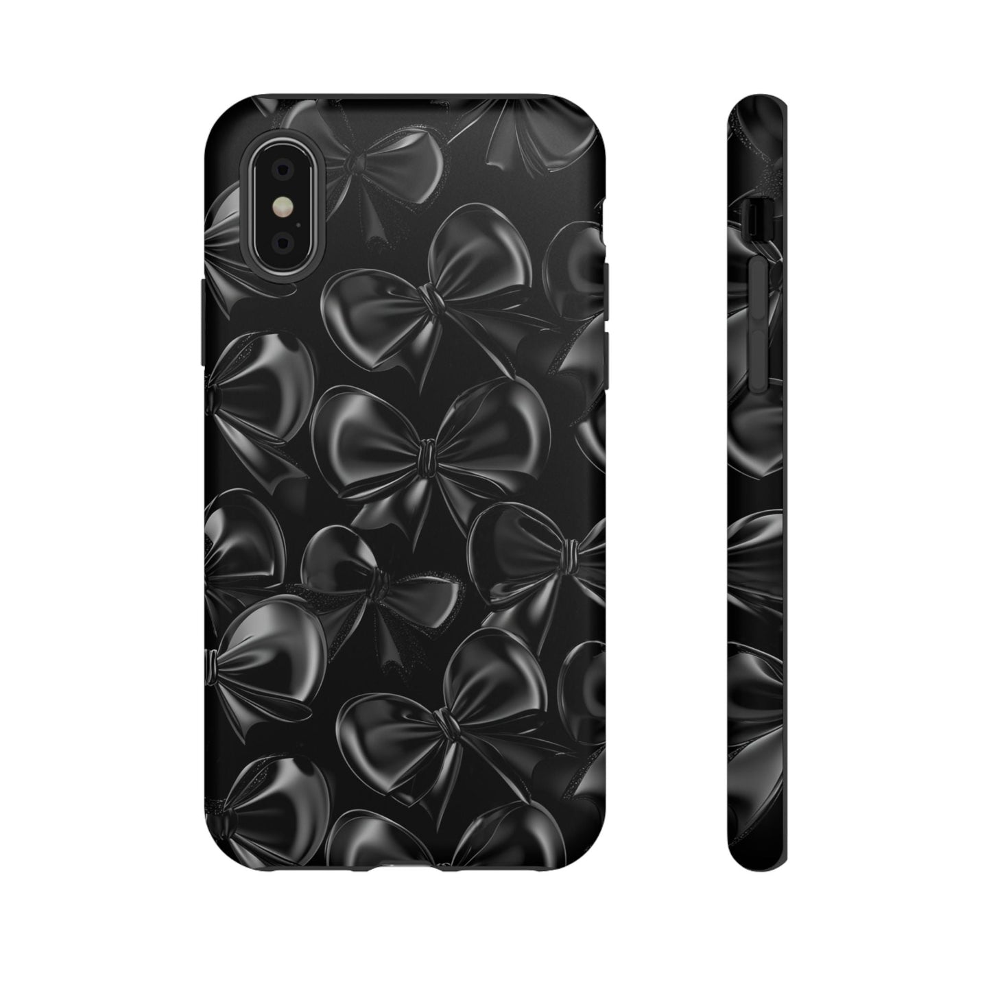 Black Bow Phone Case - Gothic Dark Coquette Phone Cover - iPhone 16 15 14 13 12 11, Samsung Galaxy & Google Pixel Phone Covers - Boo and Bewear