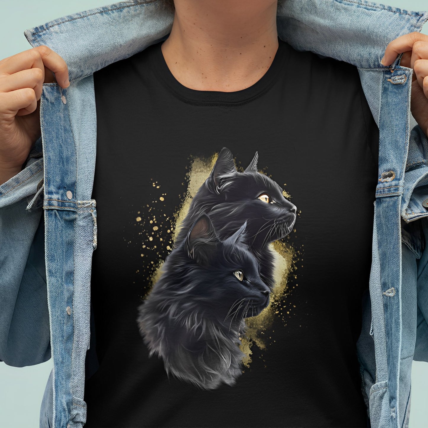 Black Cat T-Shirt - Cat Lover Shirt - Boo and Bewear