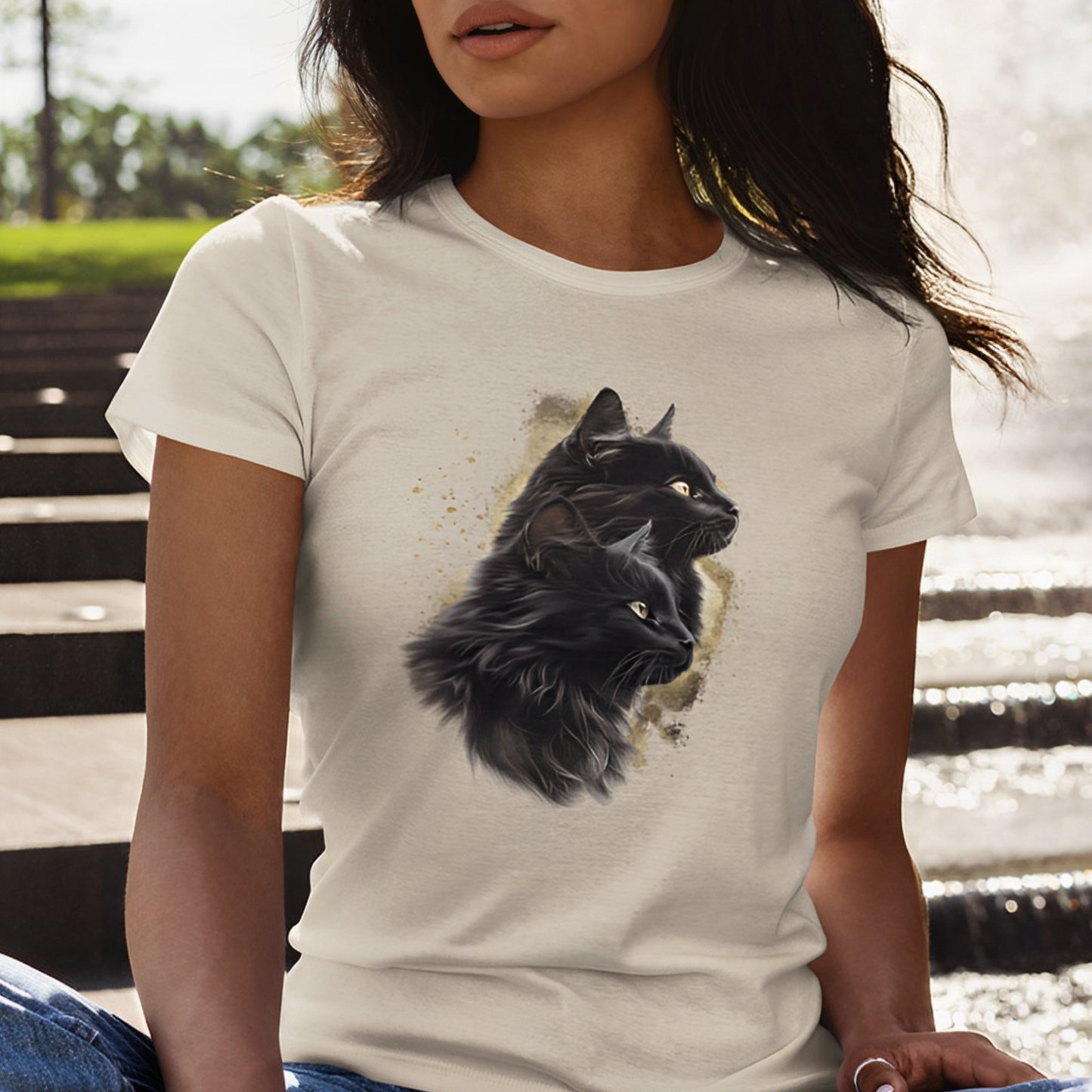 Black Cat T-Shirt - Cat Lover Shirt - Boo and Bewear