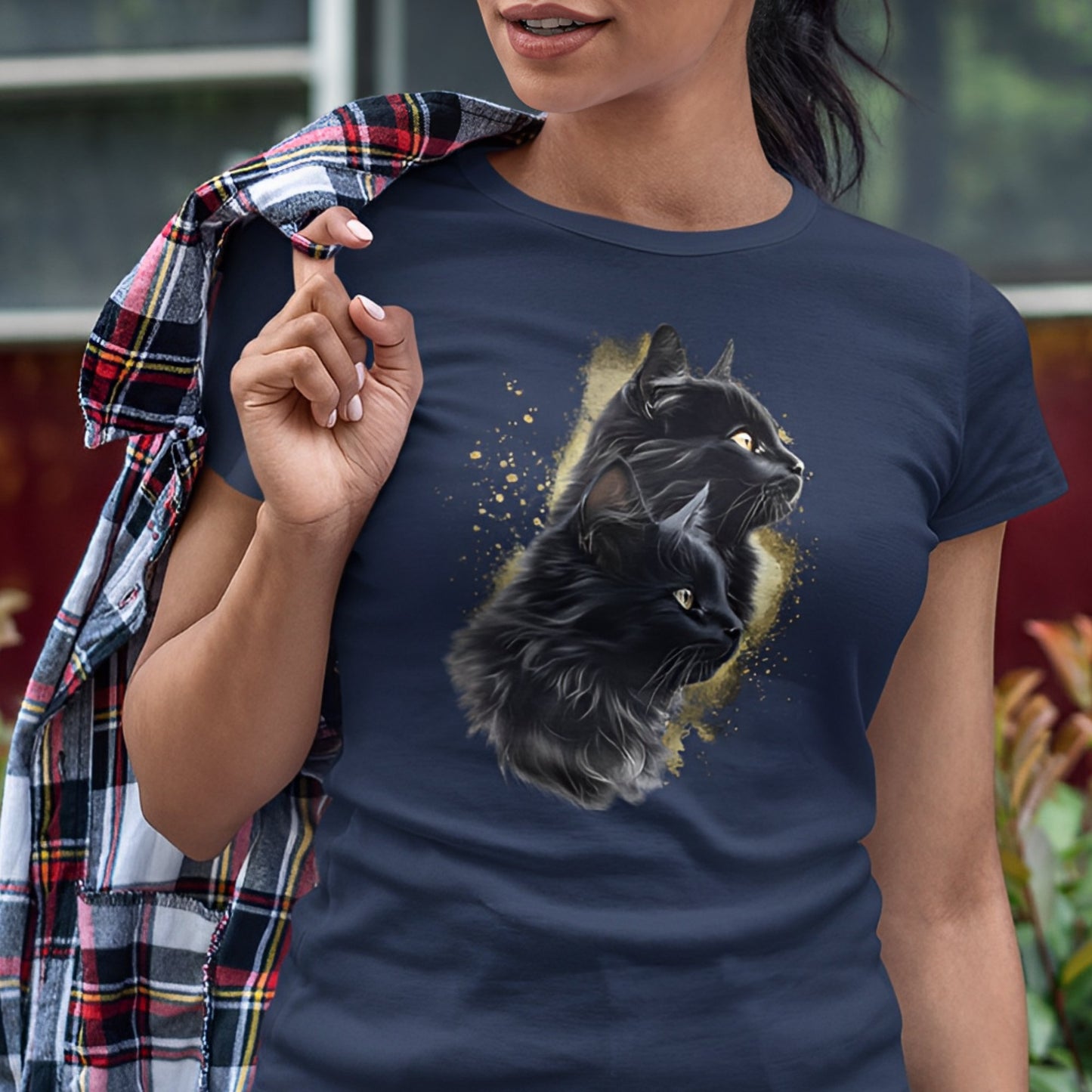 Black Cat T-Shirt - Cat Lover Shirt - Boo and Bewear