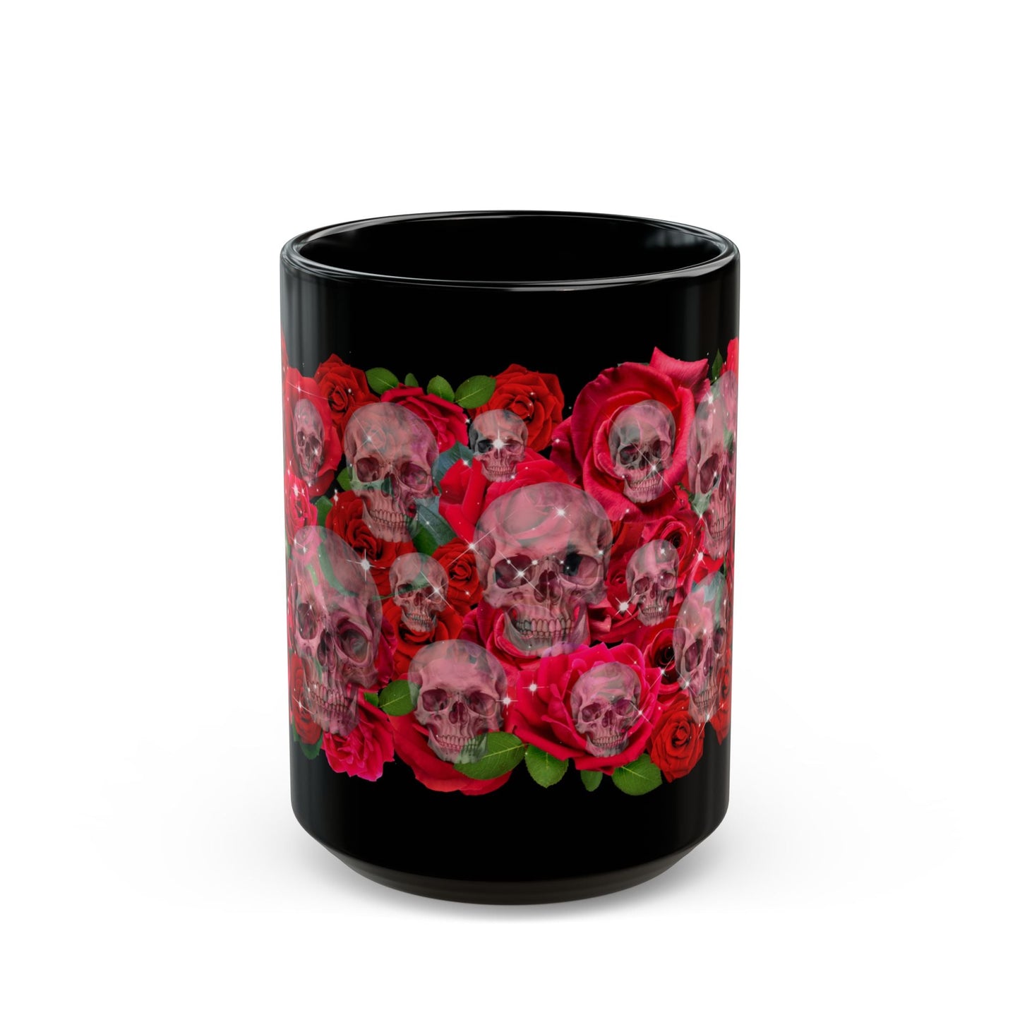 Skulls and Roses Mug - Halloween Skeleton Mugs - Boo and Bewear