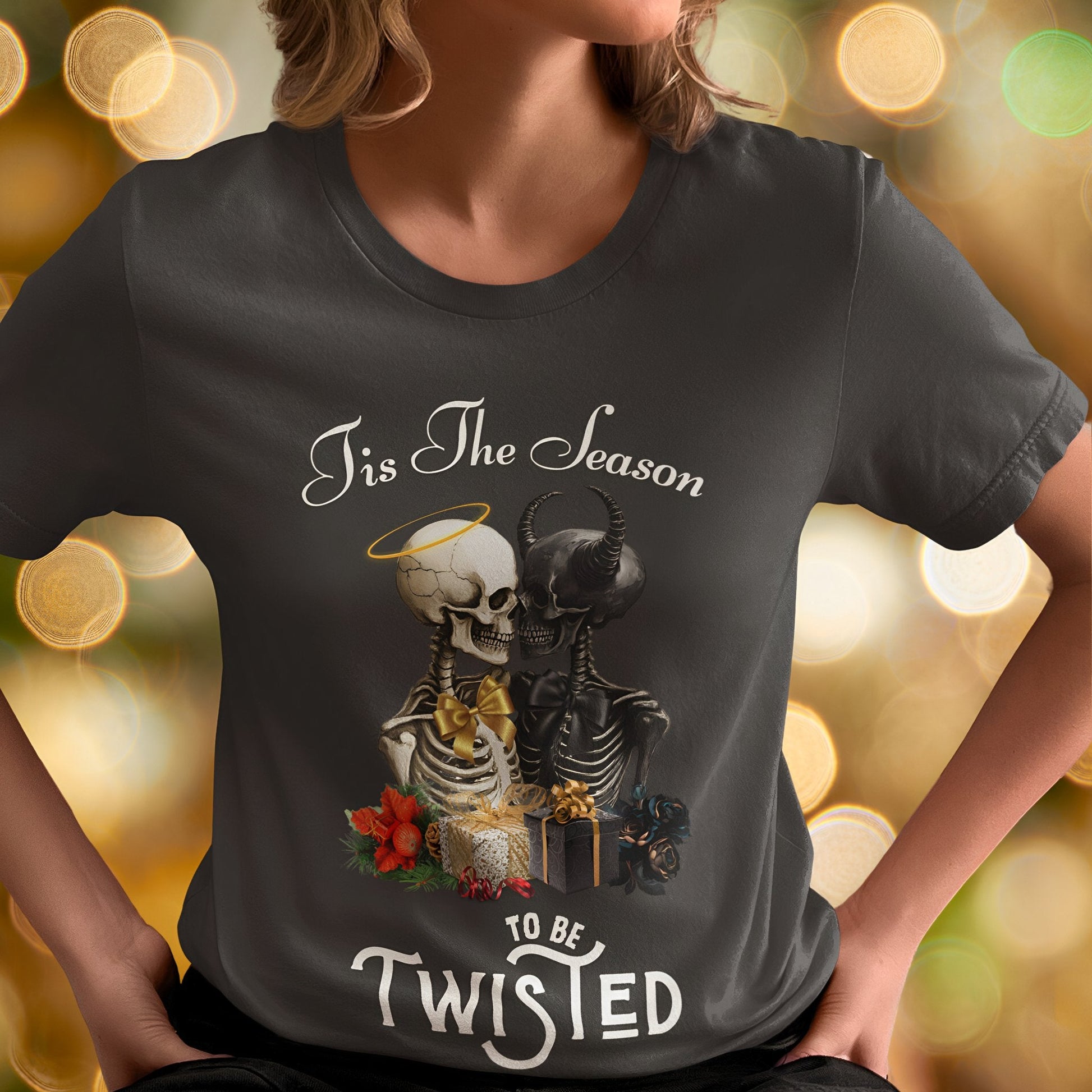 Christmas Skeleton T-Shirt - Tis The Season To Be Twisted - Boo and Bewear