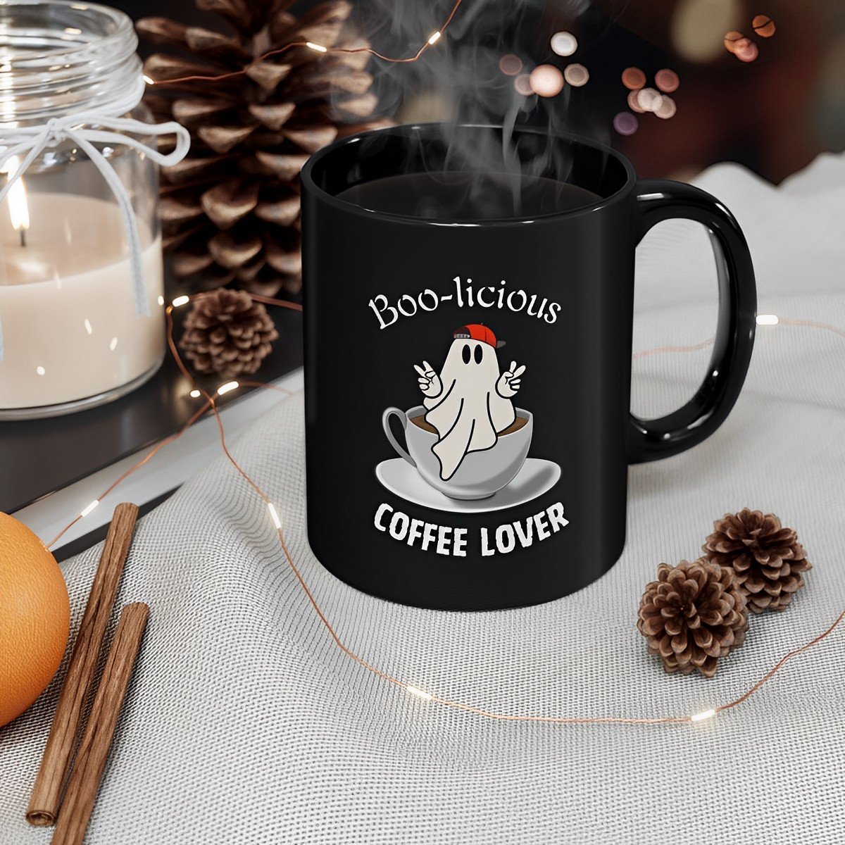 Cute and Spooky Ghost Mug for Coffee Lovers - BOO-licious Coffee Lover