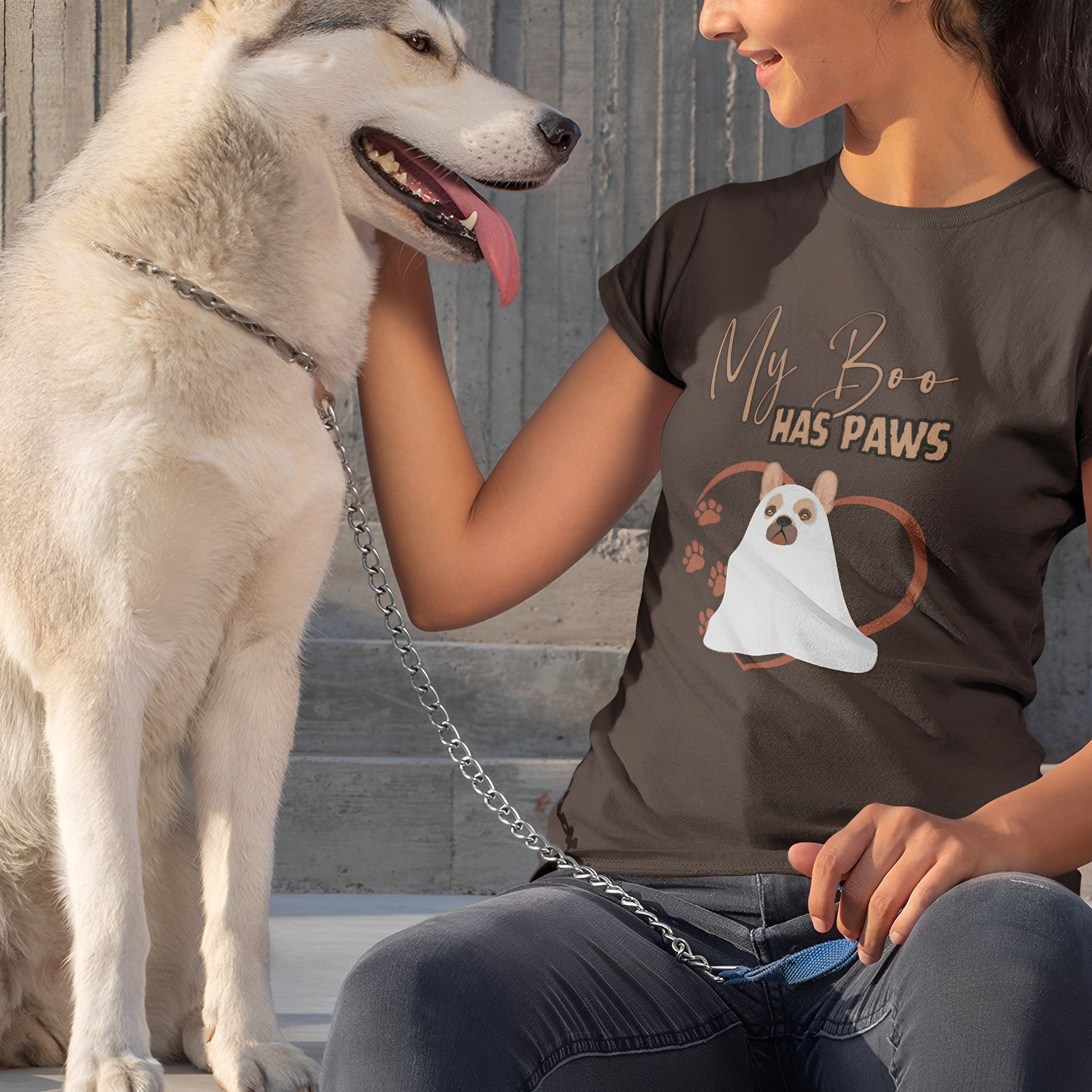 Cute Ghost Dog T-Shirt - My Boo Has Paws - Best Friend Shirt - Boo and Bewear