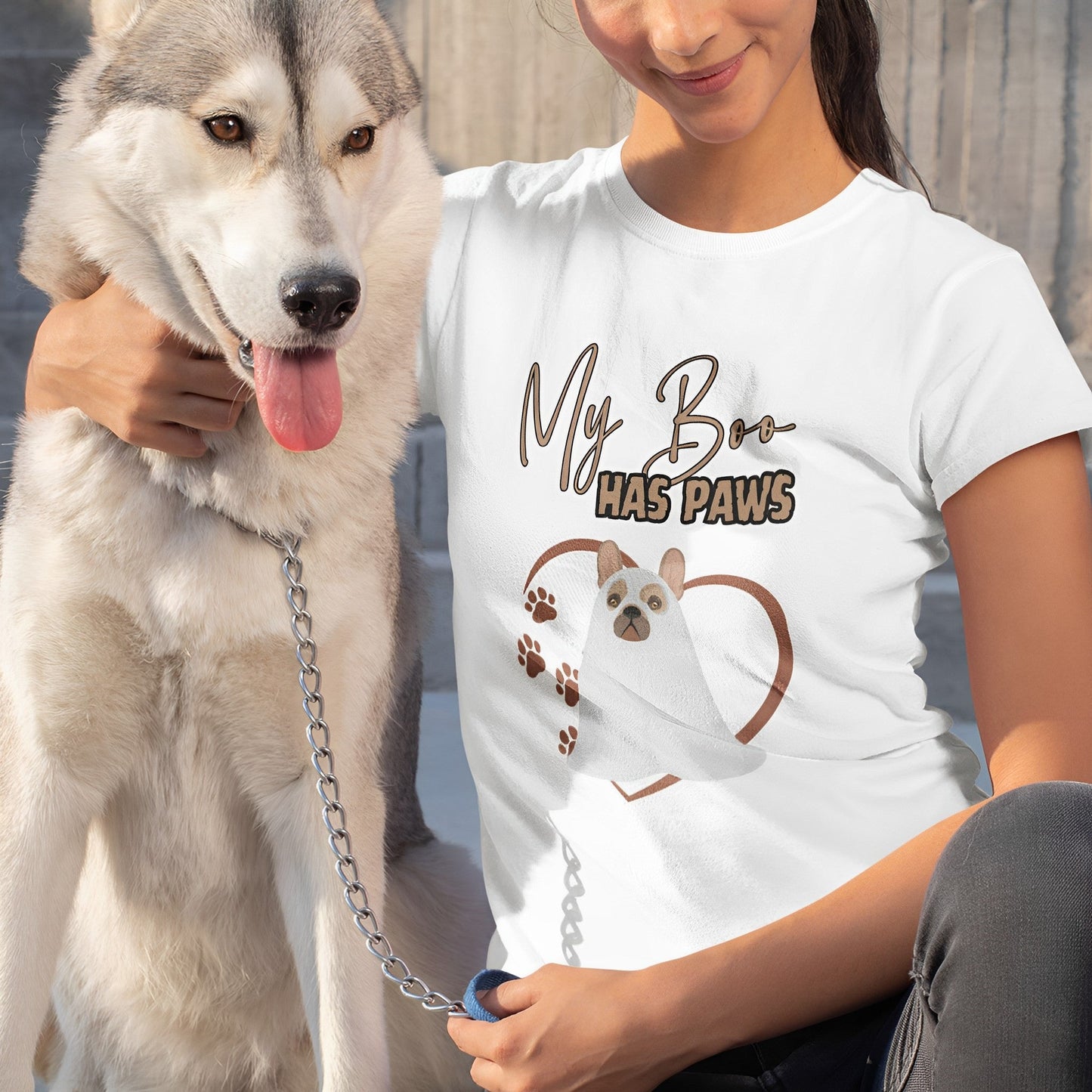 Cute Ghost Dog T-Shirt - My Boo Has Paws - Best Friend Shirt - Boo and Bewear