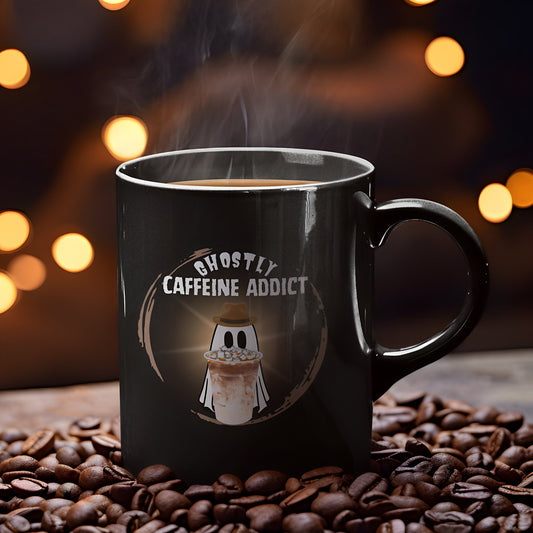 Cute Ghost Mug for Coffee Lovers - Ghostly Caffeine Addict - Boo and Bewear