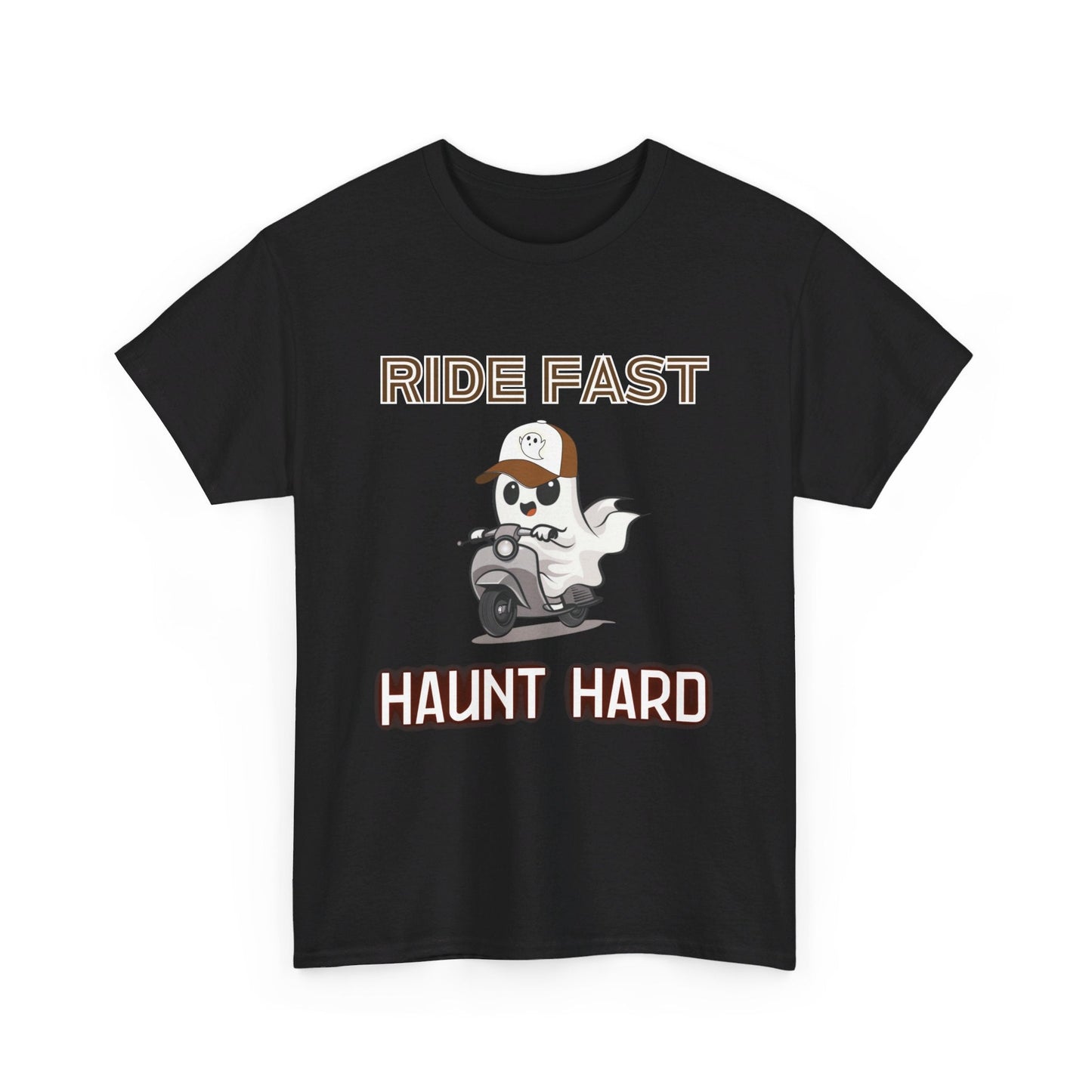 Cute Ghost T-Shirt For Bikers - Ride Fast Haunt Hard - Boo and Bewear