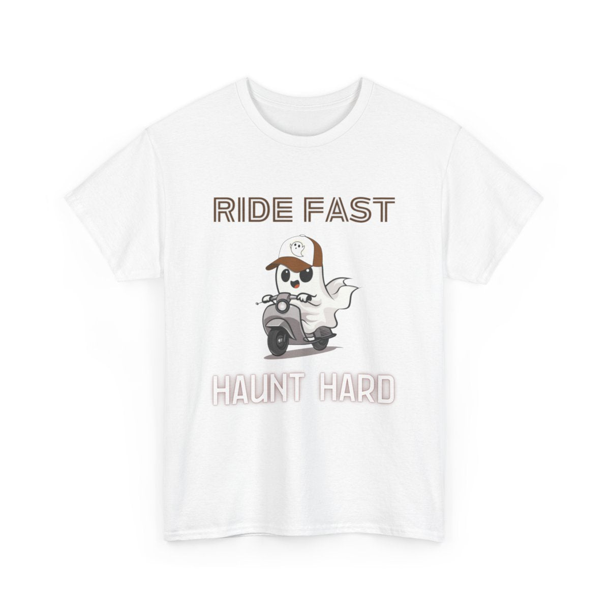 Cute Ghost T-Shirt For Bikers - Ride Fast Haunt Hard - Boo and Bewear