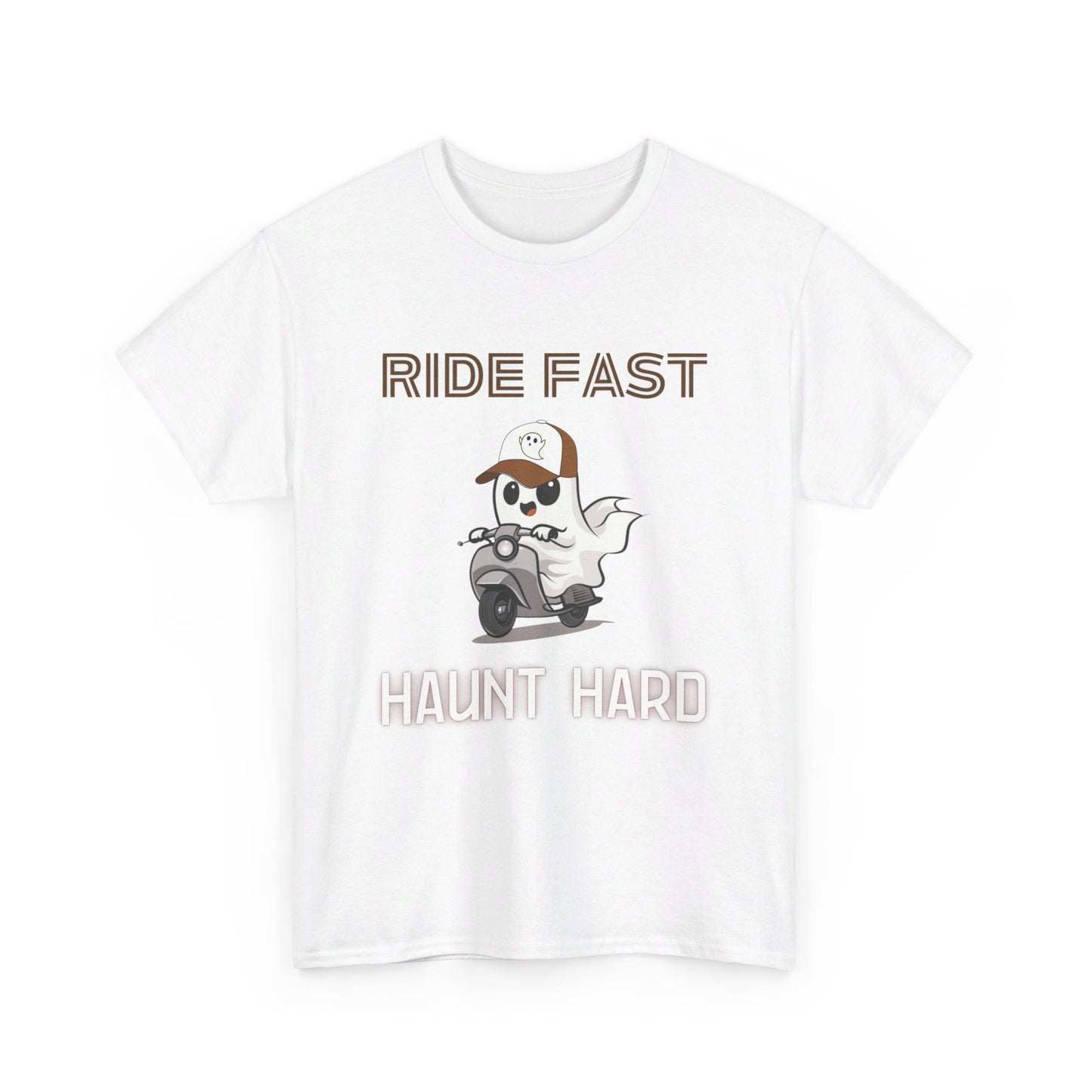 Cute Ghost T-Shirt For Bikers - Ride Fast Haunt Hard - Boo and Bewear