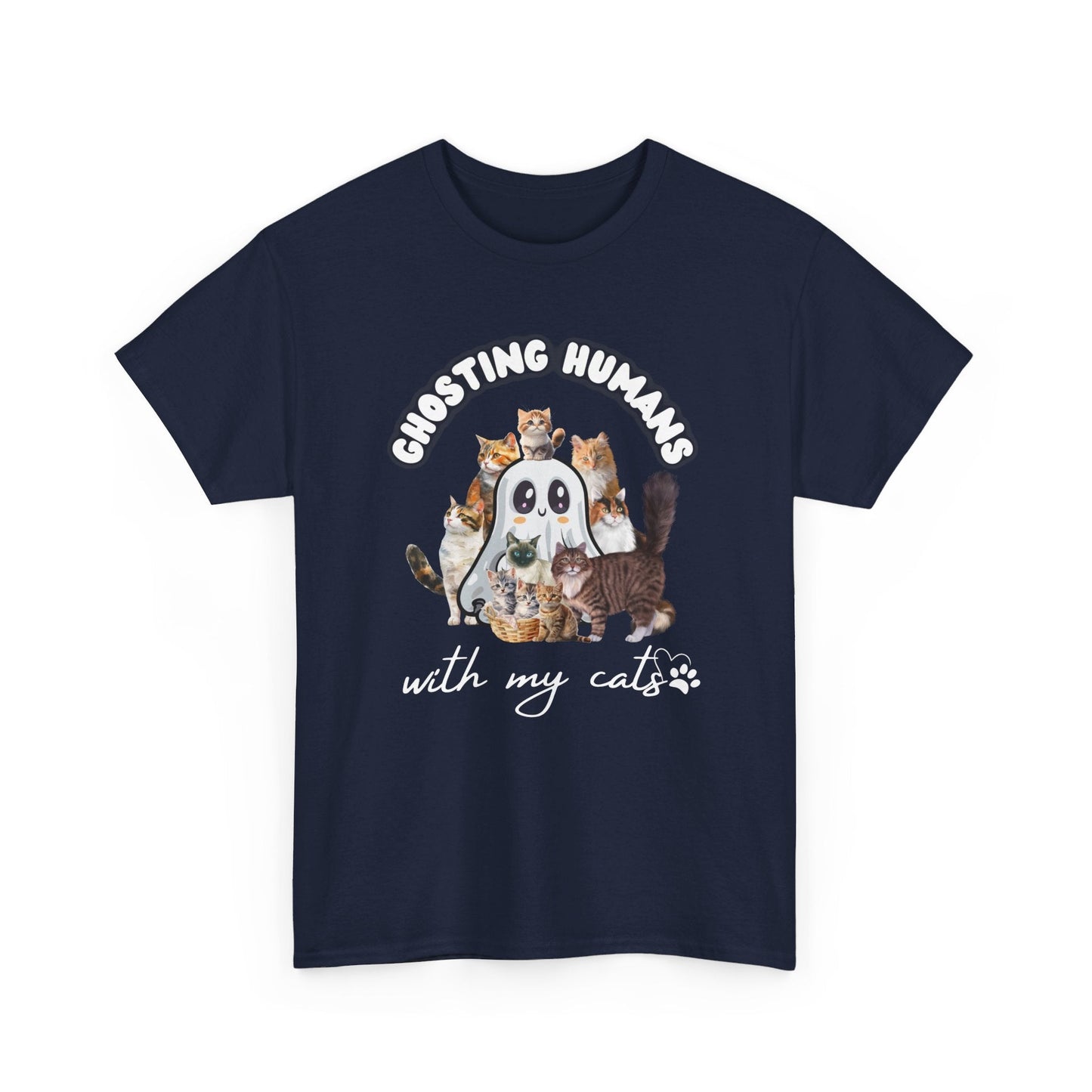 Cute Ghost T-Shirt for Cat Lovers – Ghosting Humans with my Cats - Boo and Bewear