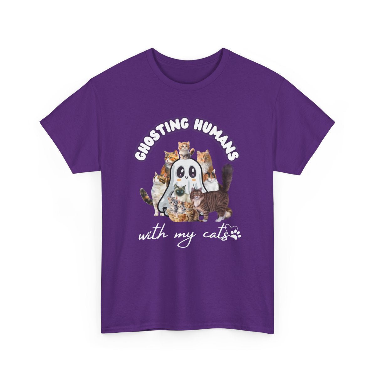 Cute Ghost T-Shirt for Cat Lovers – Ghosting Humans with my Cats - Boo and Bewear