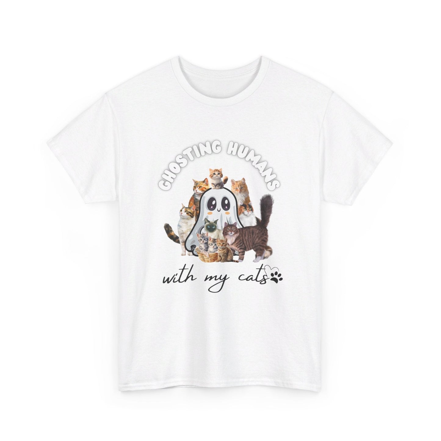 Cute Ghost T-Shirt for Cat Lovers – Ghosting Humans with my Cats - Boo and Bewear