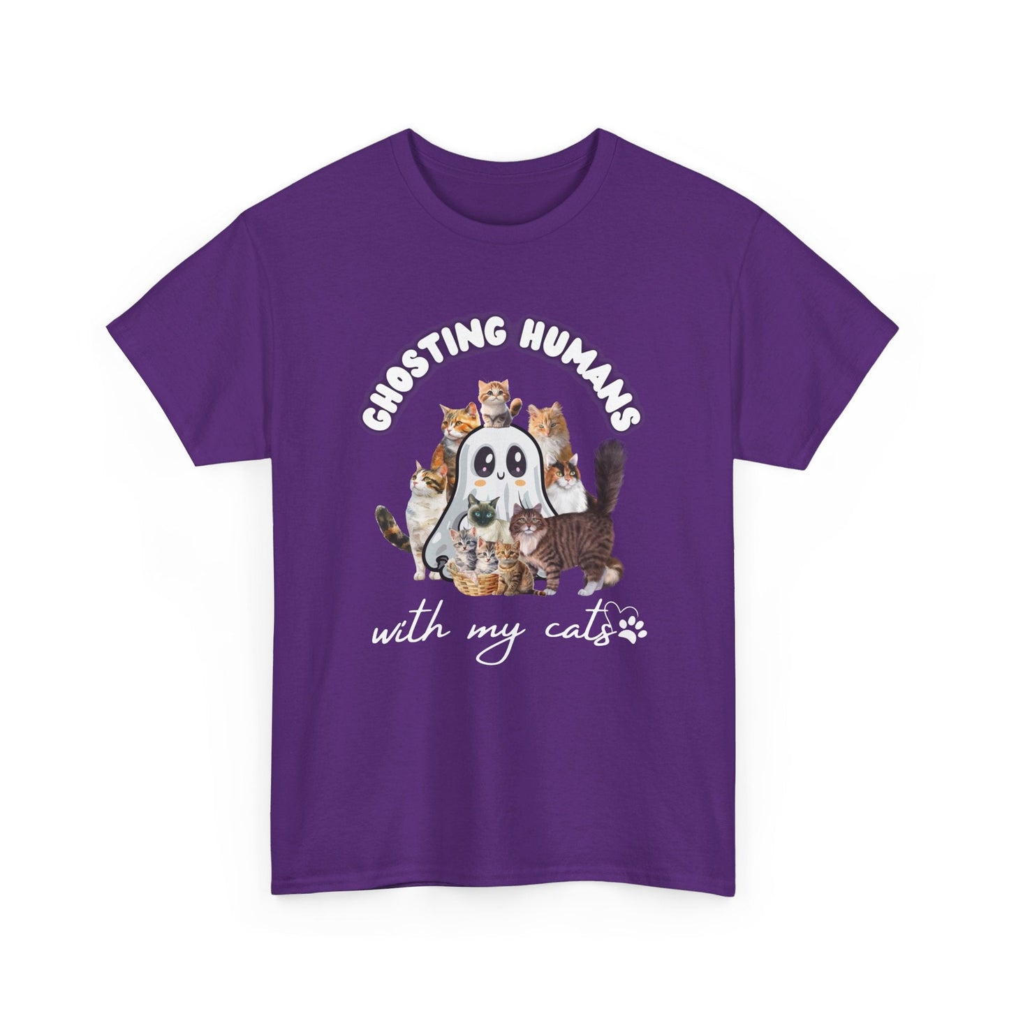 Cute Ghost T-Shirt for Cat Lovers – Ghosting Humans with my Cats - Boo and Bewear