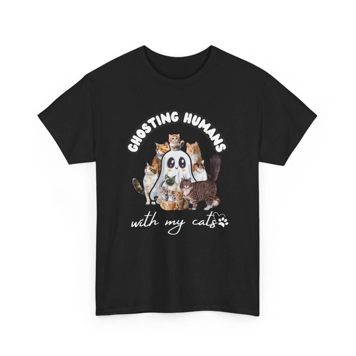 Cute Ghost T-Shirt for Cat Lovers – Ghosting Humans with my Cats - Boo and Bewear