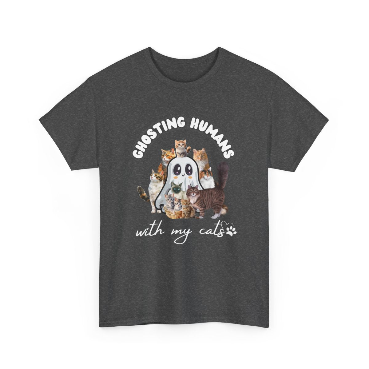 Cute Ghost T-Shirt for Cat Lovers – Ghosting Humans with my Cats - Boo and Bewear