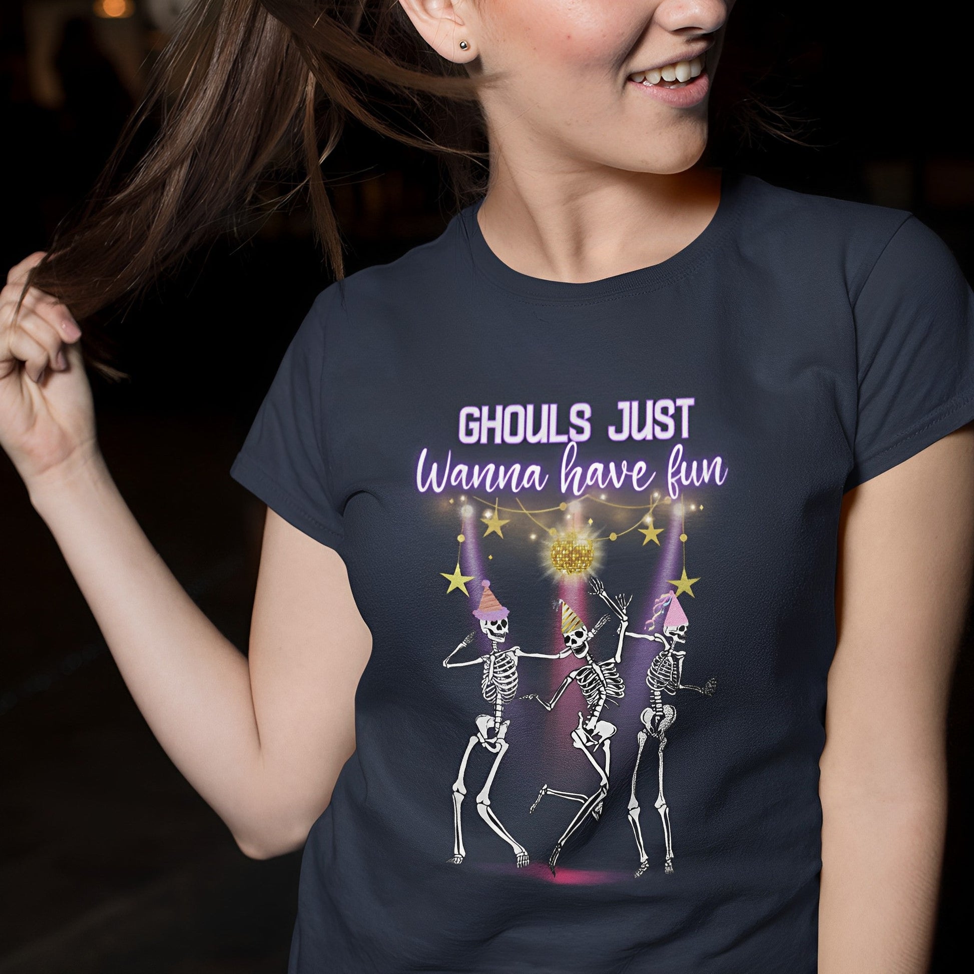 Dancing Skeletons T-Shirt - Ghouls Just Wanna Have Fun - Boo and Bewear