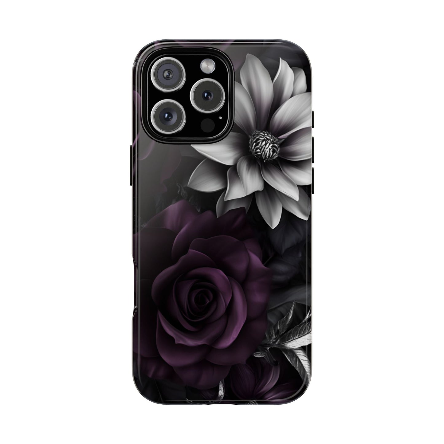 Dark Purple Flowers Phone Case - Dark Academia Inspired Gothic Floral Phone Cases - iPhone 16 15 14 13 12 11, Samsung Galaxy & Google Pixel Phone Covers - Boo and Bewear