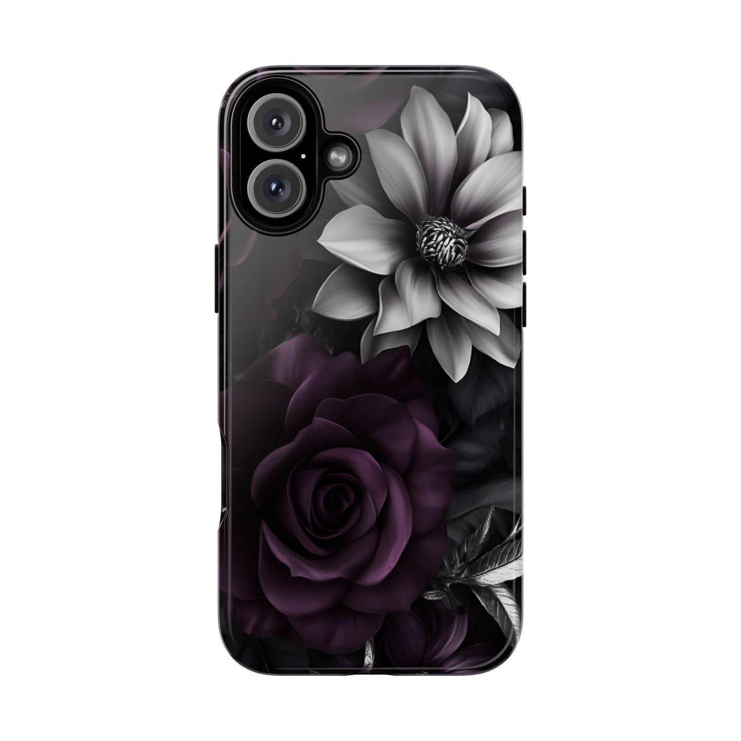 Dark Purple Flowers Phone Case - Dark Academia Inspired Gothic Floral Phone Cases - iPhone 16 15 14 13 12 11, Samsung Galaxy & Google Pixel Phone Covers - Boo and Bewear