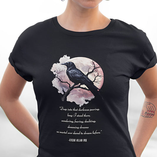 Edgar Allan Poe T-Shirt with The Raven Quote - Boo and Bewear