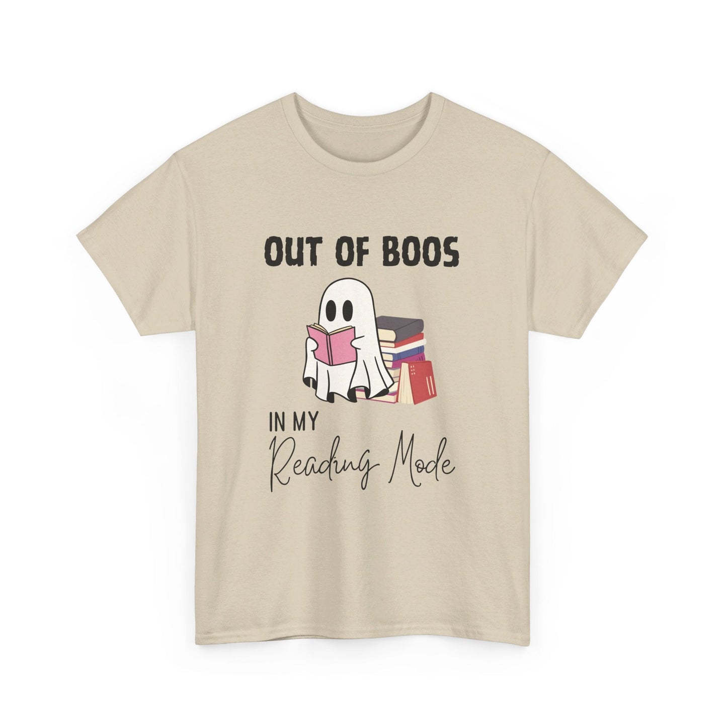 Ghost T-Shirt for Book Lovers - Out of Boos in My Reading Mode - Boo and Bewear