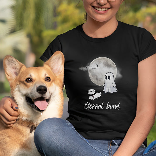 Ghost Walking Dog T-Shirt - Eternal Bond - Dog Lover Shirt - Boo and Bewear