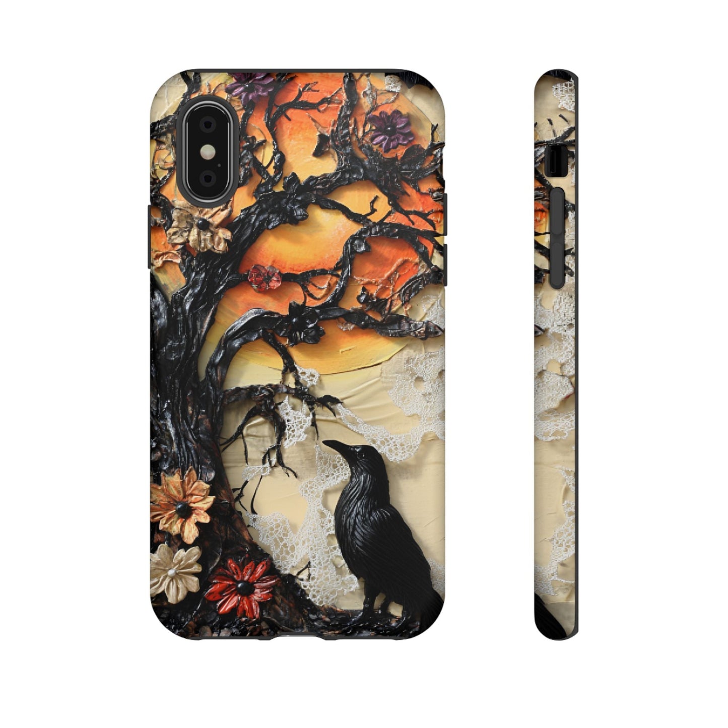 Goth Raven Phone Case - Fantasy Halloween Phone Cases - iPhone 16 15 14 13 12 11, Samsung Galaxy & Google Pixel Phone Covers - Boo and Bewear