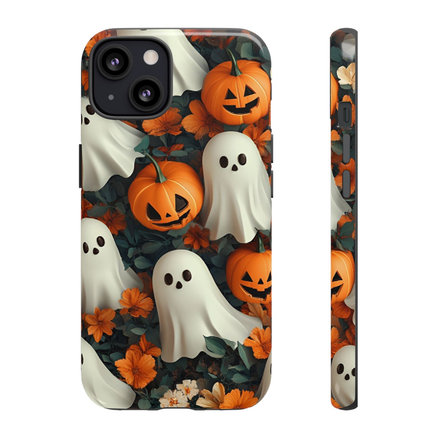 Halloween Ghosts and Pumpkins Phone Case - Spooky and Cute Phone Cases - iPhone 16 15 14 13 12 11, Samsung Galaxy & Google Pixel Phone Covers - Boo and Bewear