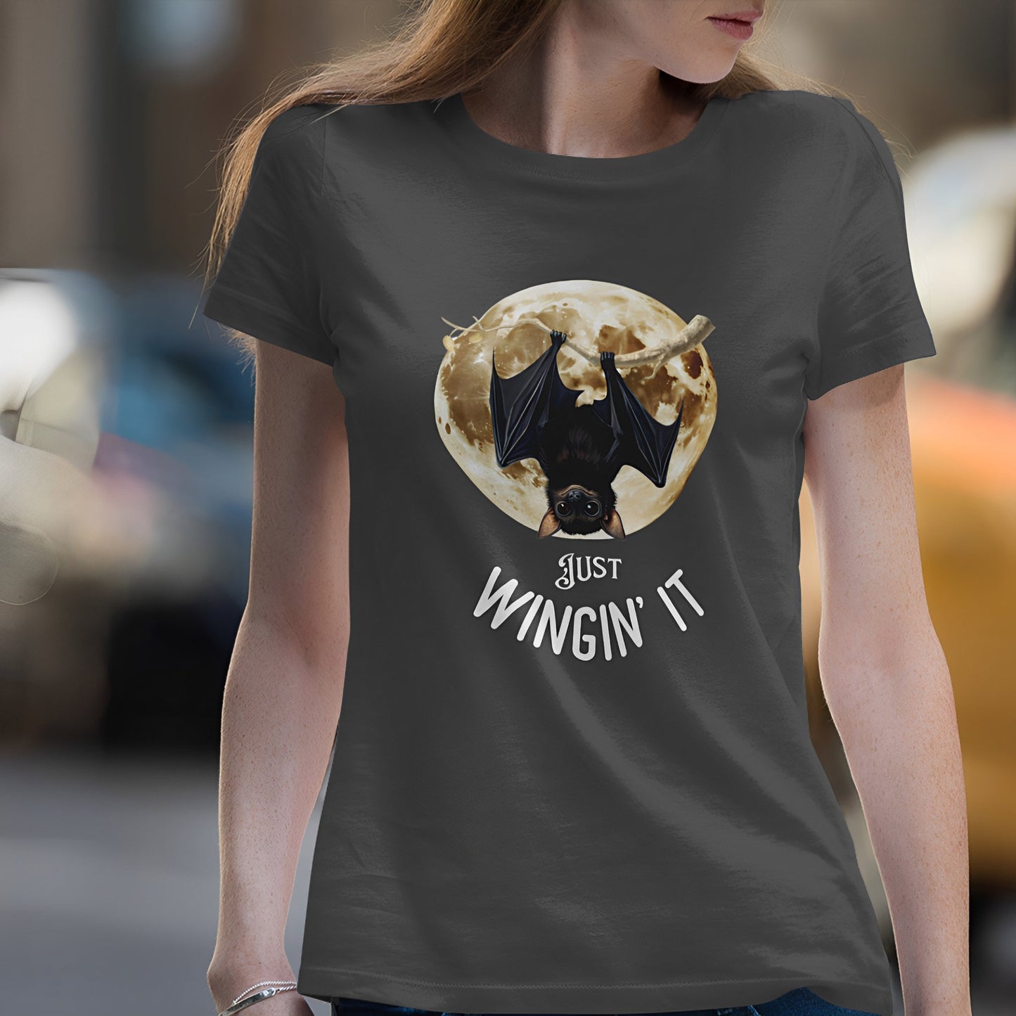 Hanging Bat T-Shirt - Just Wingin' it - Boo and Bewear