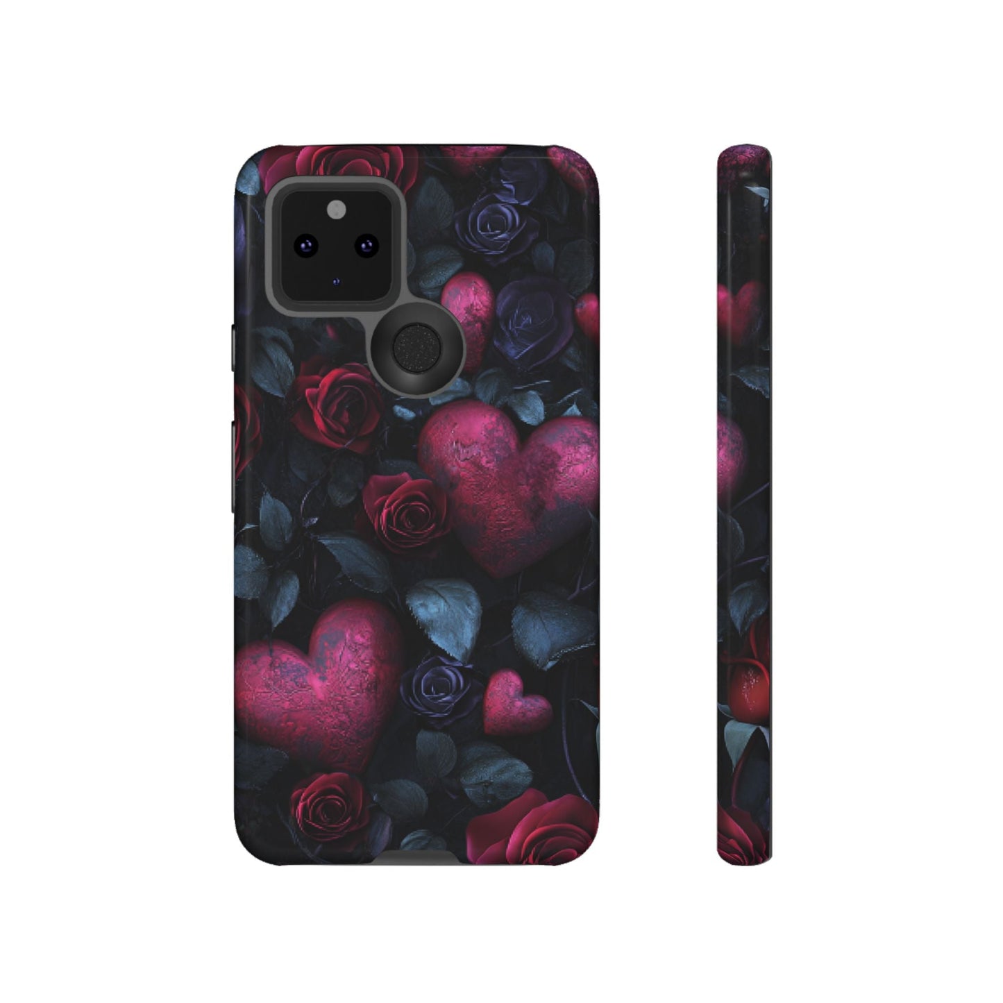 Hearts and Roses Phone Case - Gothic Valentine Phone Cases for iPhone 16 15 14 13 12 11, Samsung Galaxy & Google Pixel