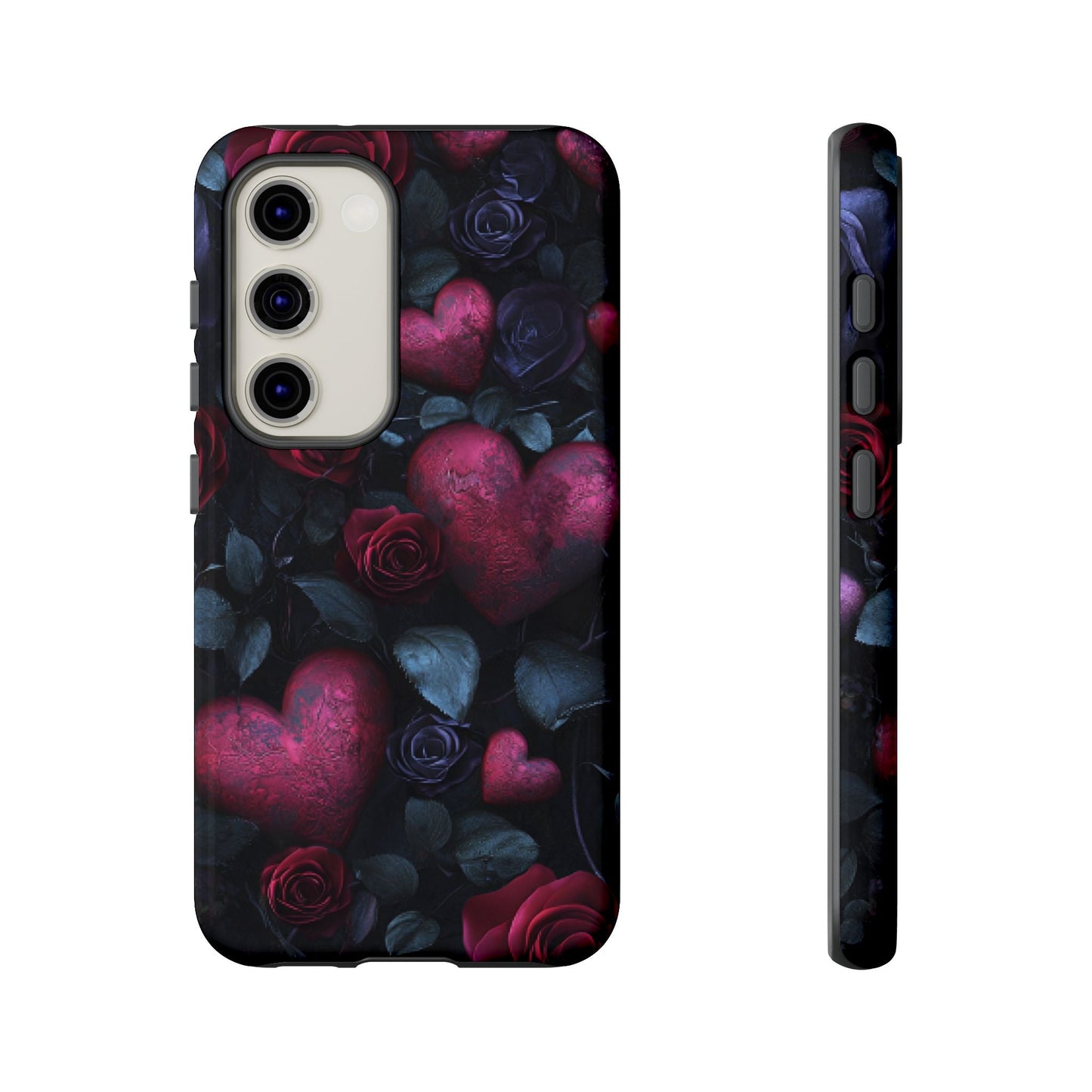 Hearts and Roses Phone Case - Gothic Valentine Phone Cases for iPhone 16 15 14 13 12 11, Samsung Galaxy & Google Pixel