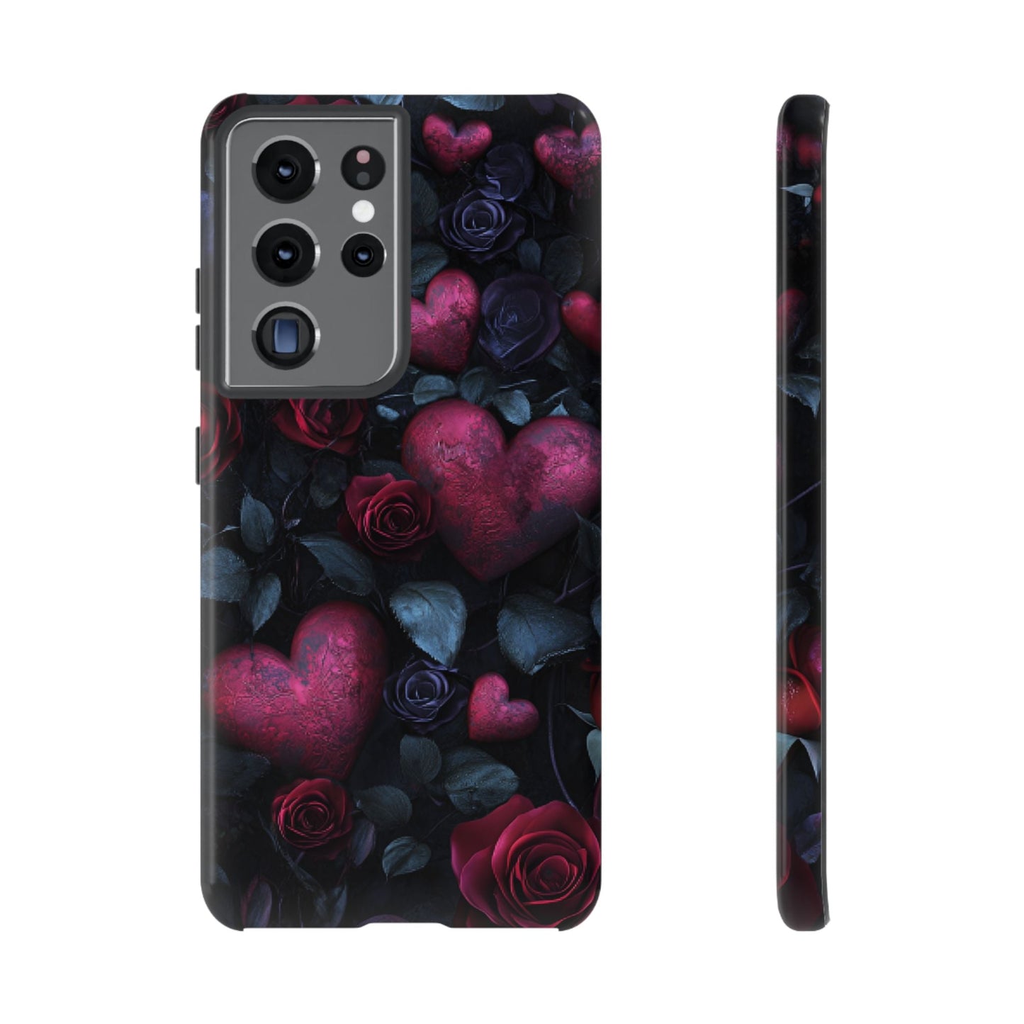 Hearts and Roses Phone Case - Gothic Valentine Phone Cases for iPhone 16 15 14 13 12 11, Samsung Galaxy & Google Pixel