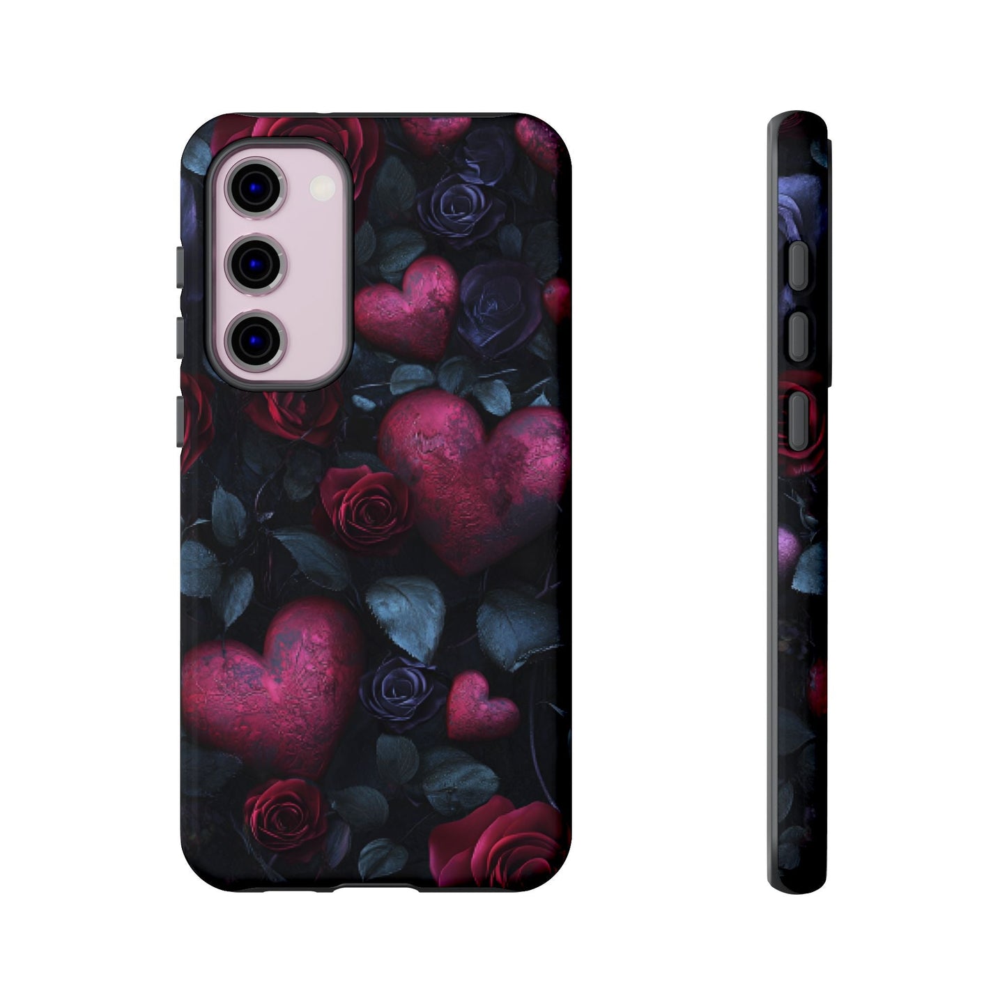 Hearts and Roses Phone Case - Gothic Valentine Phone Cases for iPhone 16 15 14 13 12 11, Samsung Galaxy & Google Pixel