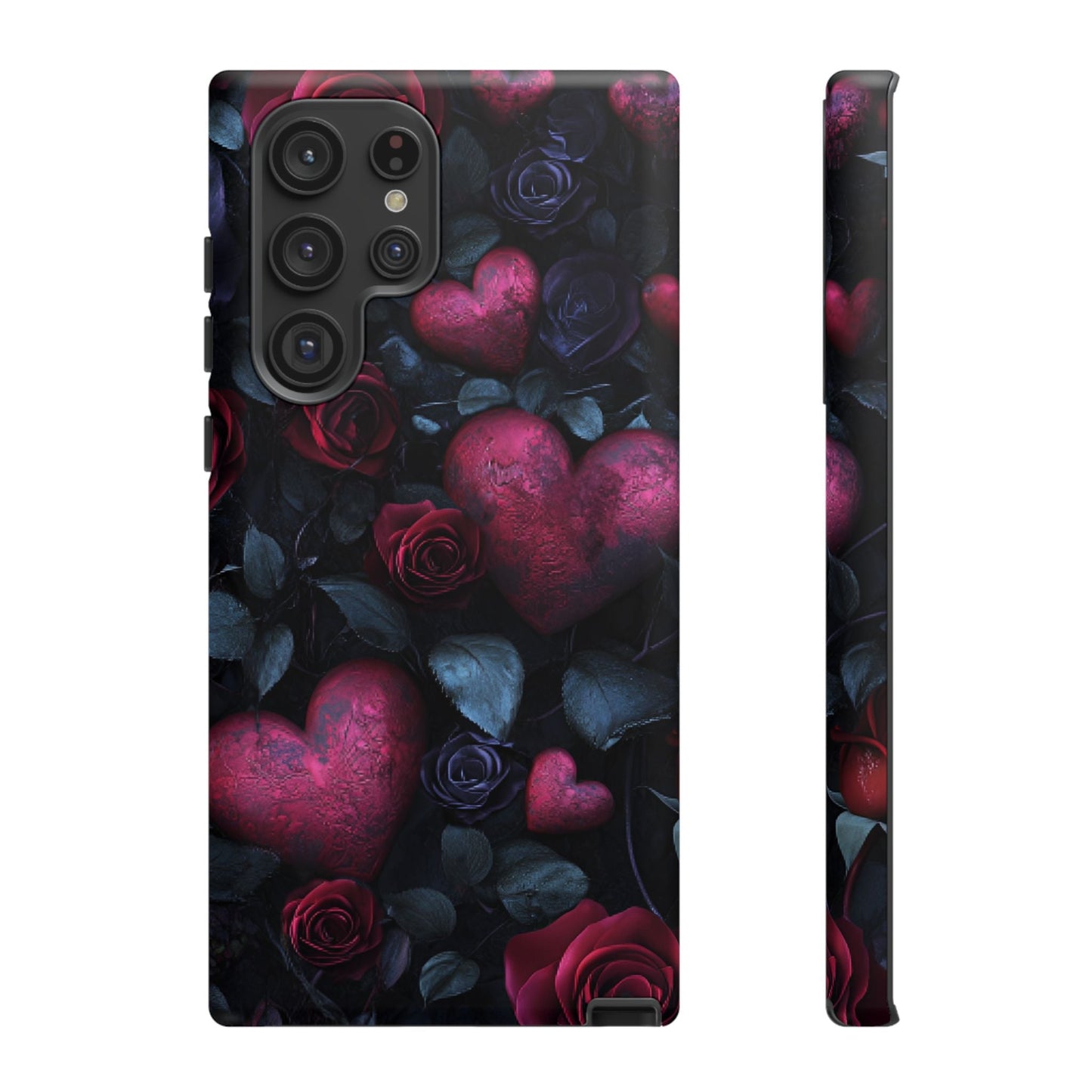 Hearts and Roses Phone Case - Gothic Valentine Phone Cases for iPhone 16 15 14 13 12 11, Samsung Galaxy & Google Pixel