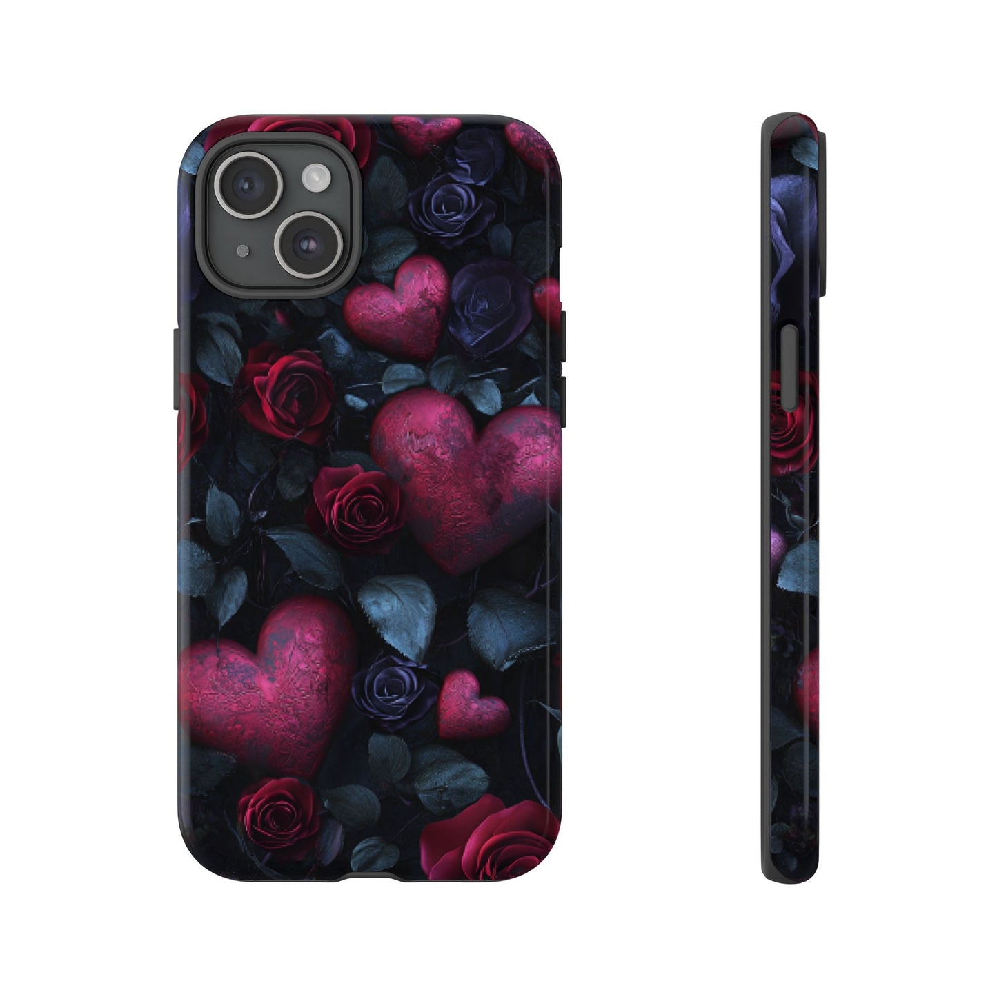 Hearts and Roses Phone Case - Gothic Valentine Phone Cases for iPhone 16 15 14 13 12 11, Samsung Galaxy & Google Pixel