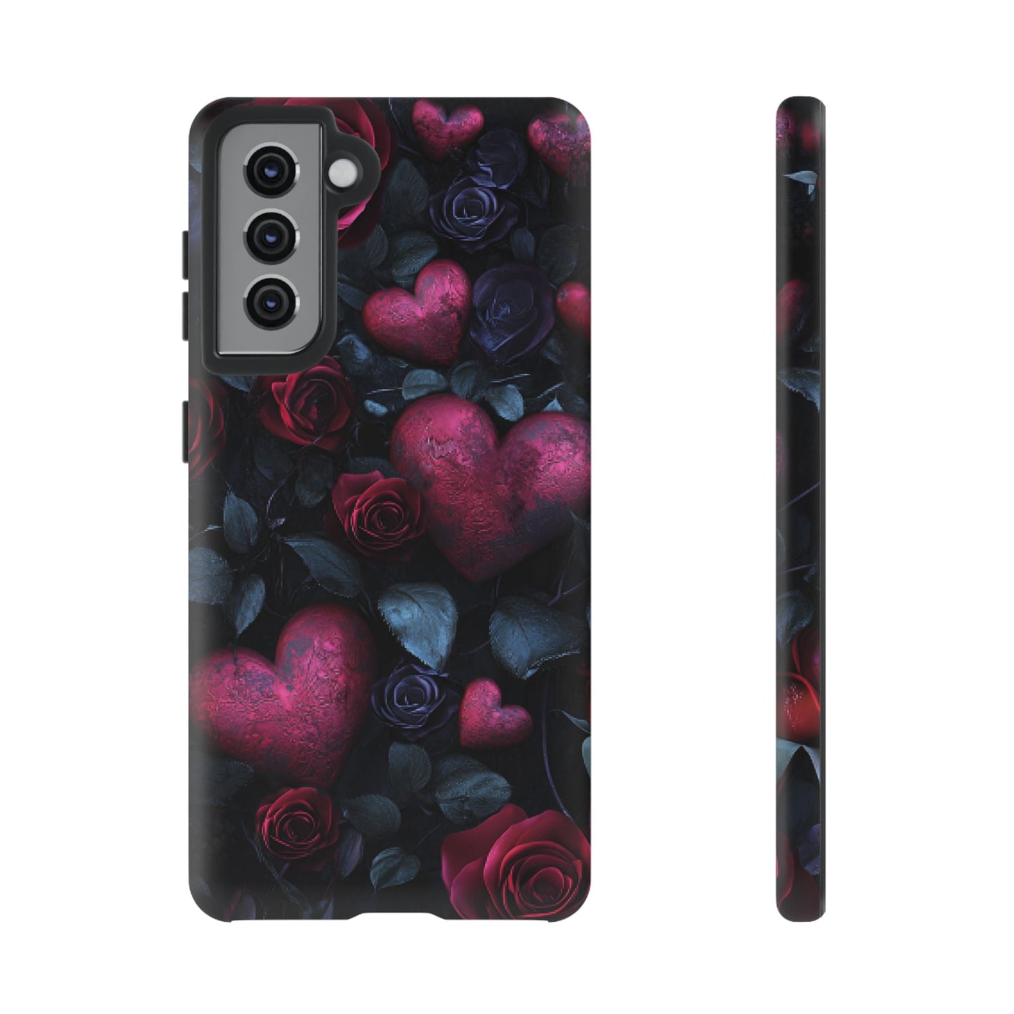 Hearts and Roses Phone Case - Gothic Valentine Phone Cases for iPhone 16 15 14 13 12 11, Samsung Galaxy & Google Pixel