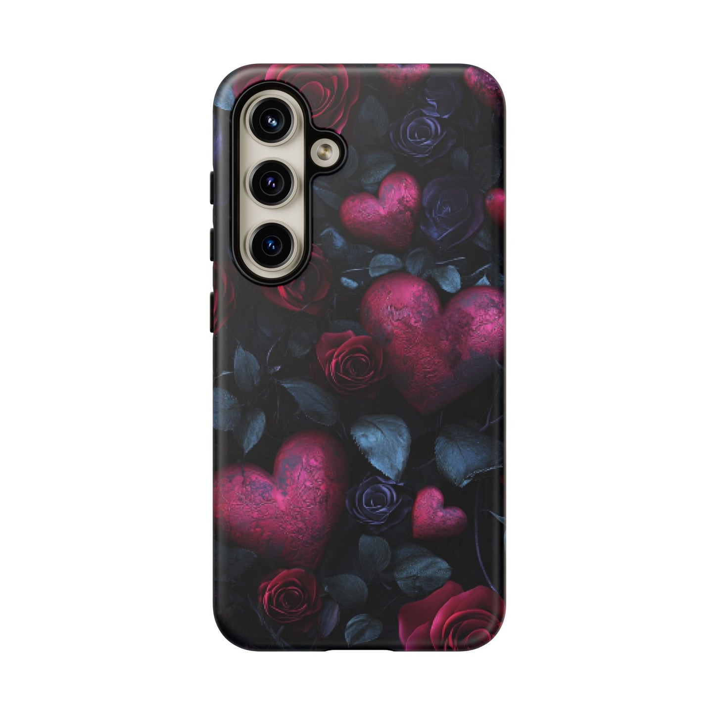 Hearts and Roses Phone Case - Gothic Valentine Phone Cases for iPhone 16 15 14 13 12 11, Samsung Galaxy & Google Pixel