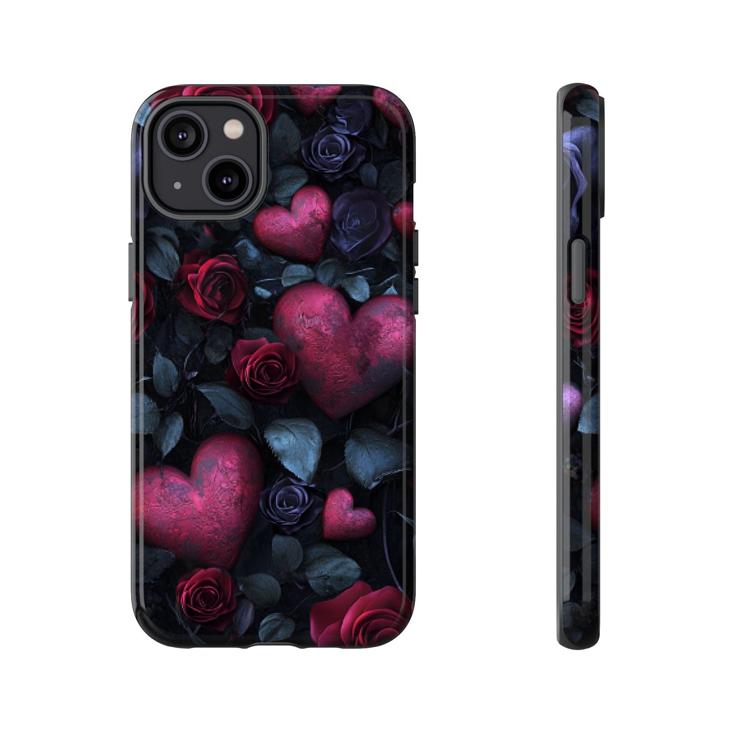 Hearts and Roses Phone Case - Gothic Valentine Phone Cases for iPhone 16 15 14 13 12 11, Samsung Galaxy & Google Pixel