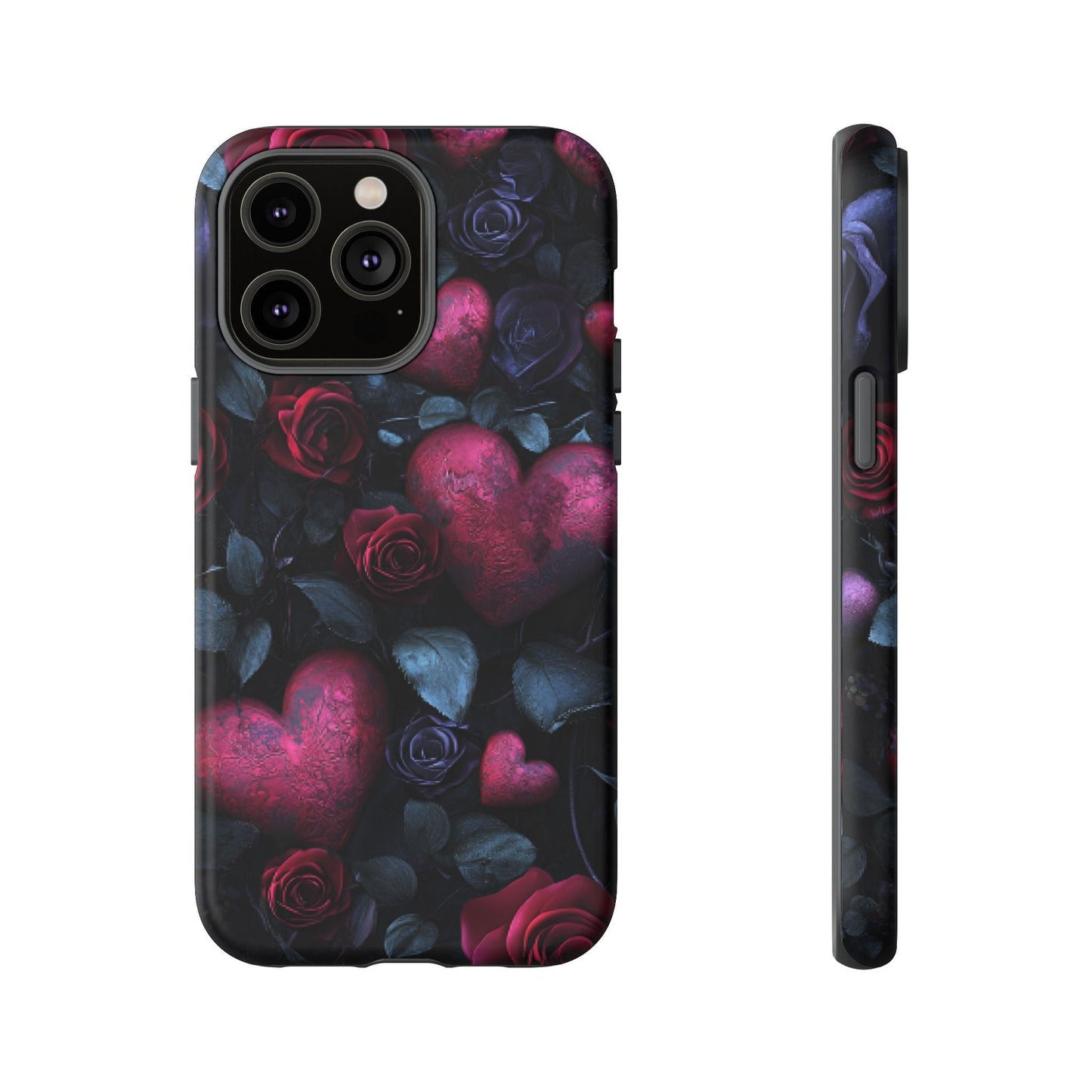 Hearts and Roses Phone Case - Gothic Valentine Phone Cases for iPhone 16 15 14 13 12 11, Samsung Galaxy & Google Pixel