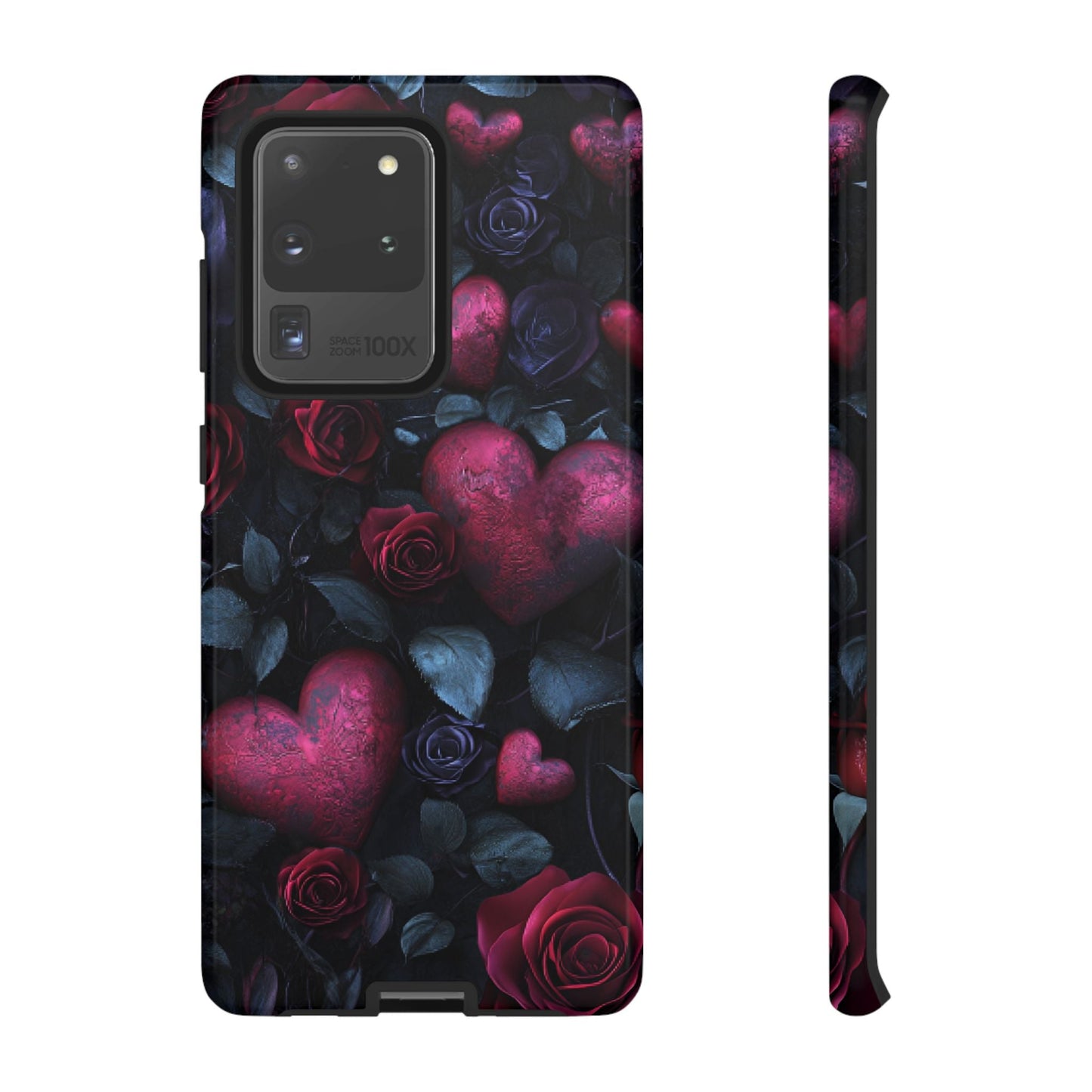 Hearts and Roses Phone Case - Gothic Valentine Phone Cases for iPhone 16 15 14 13 12 11, Samsung Galaxy & Google Pixel