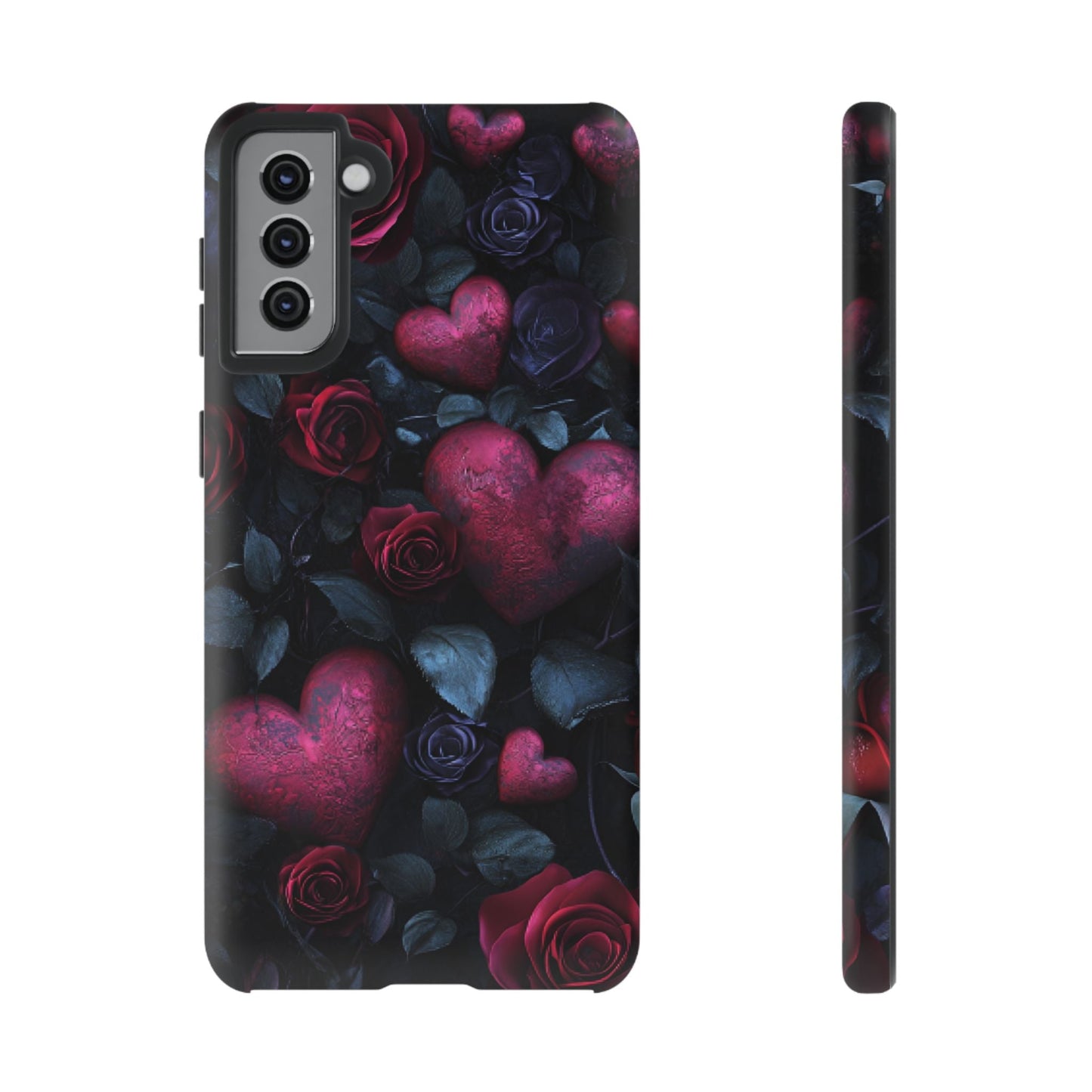 Hearts and Roses Phone Case - Gothic Valentine Phone Cases for iPhone 16 15 14 13 12 11, Samsung Galaxy & Google Pixel