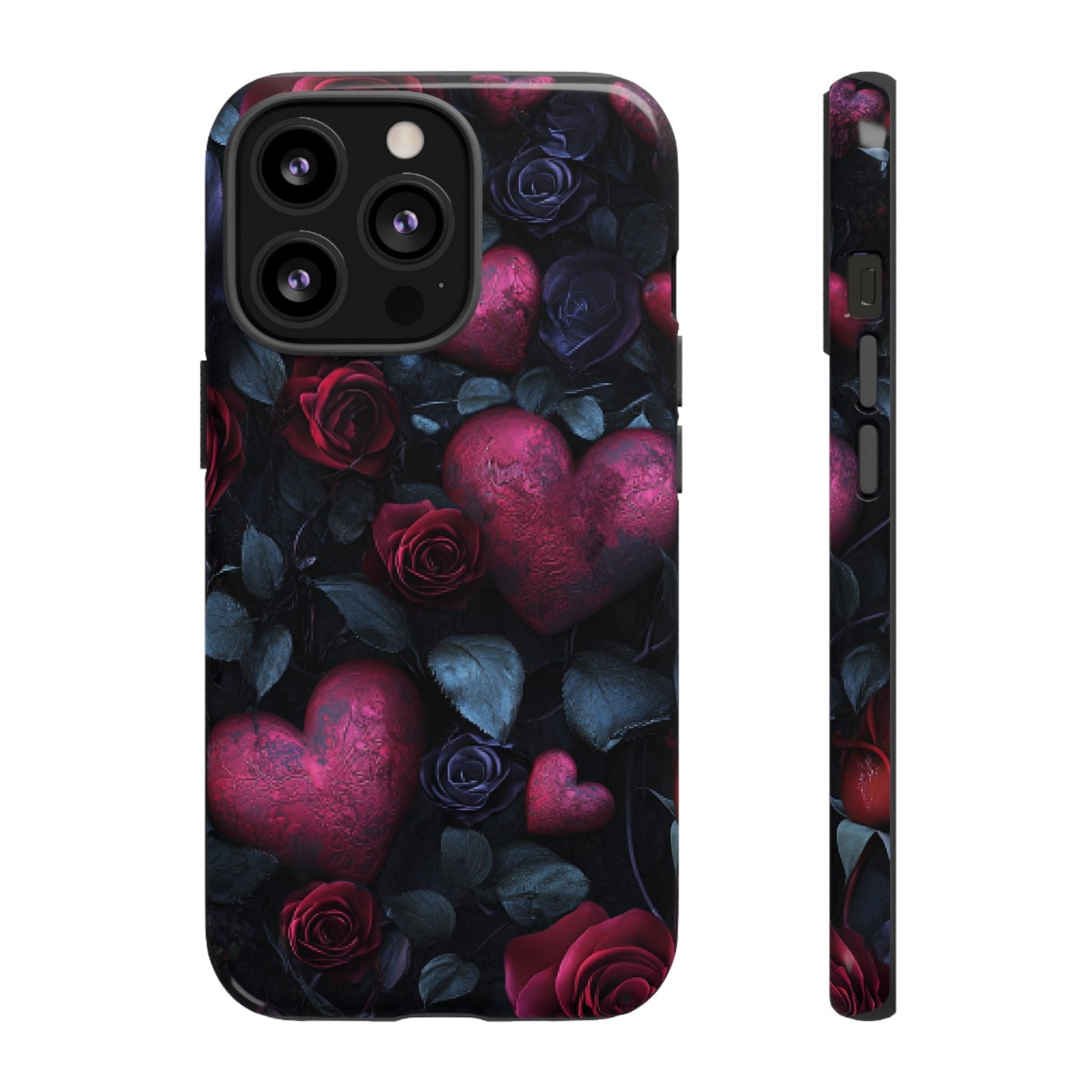 Hearts and Roses Phone Case - Gothic Valentine Phone Cases for iPhone 16 15 14 13 12 11, Samsung Galaxy & Google Pixel