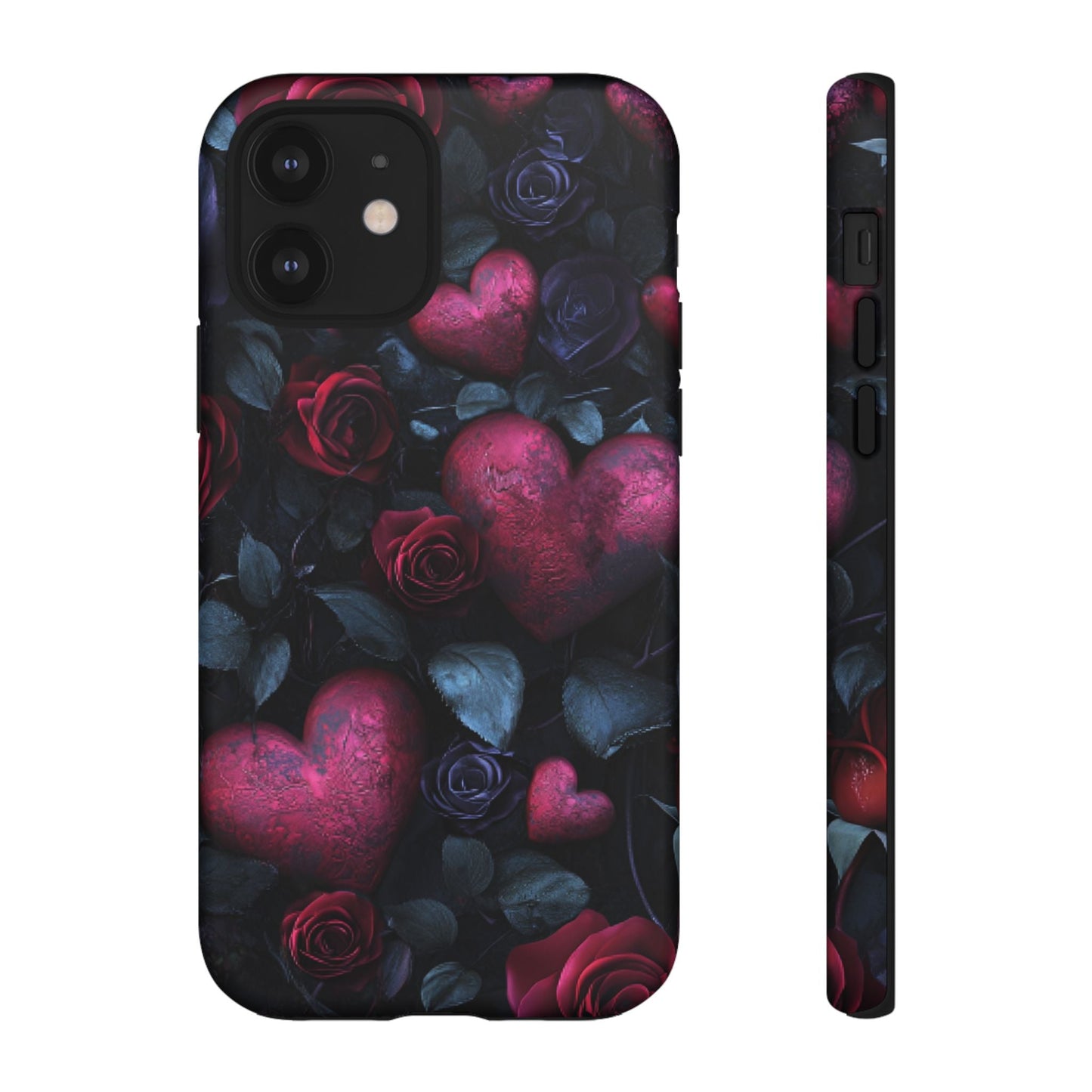 Hearts and Roses Phone Case - Gothic Valentine Phone Cases for iPhone 16 15 14 13 12 11, Samsung Galaxy & Google Pixel