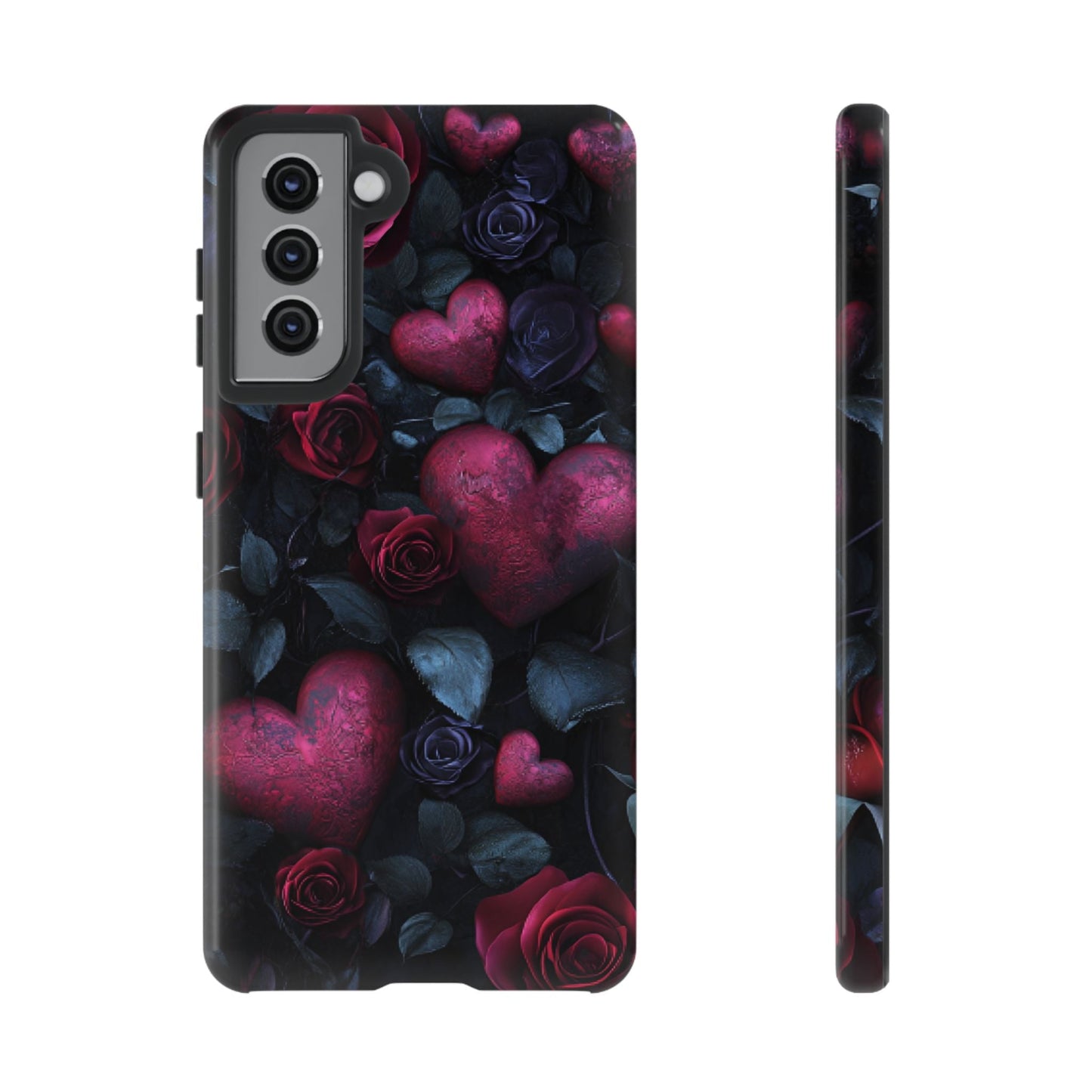 Hearts and Roses Phone Case - Gothic Valentine Phone Cases for iPhone 16 15 14 13 12 11, Samsung Galaxy & Google Pixel