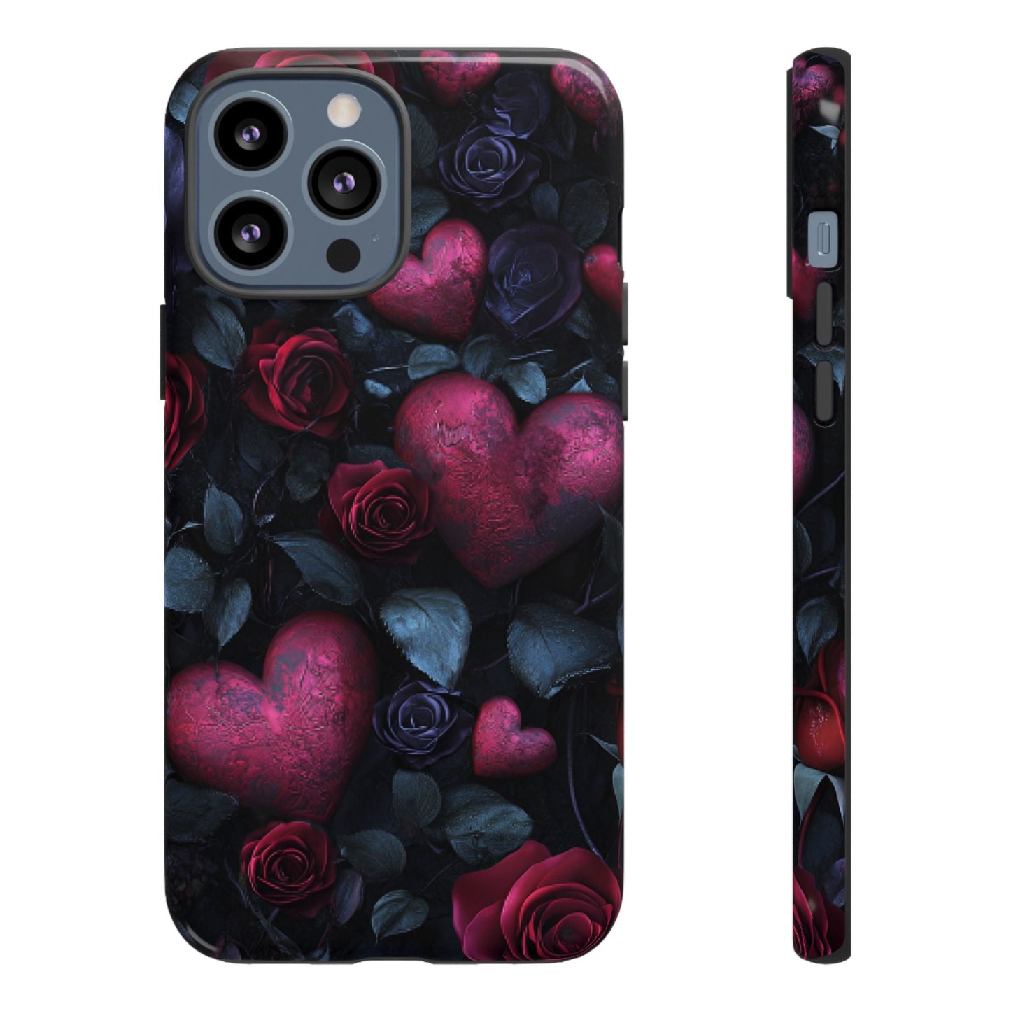 Hearts and Roses Phone Case - Gothic Valentine Phone Cases for iPhone 16 15 14 13 12 11, Samsung Galaxy & Google Pixel