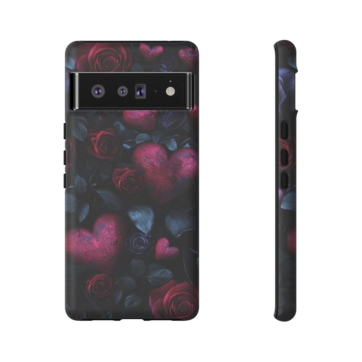 Hearts and Roses Phone Case - Gothic Valentine Phone Cases for iPhone 16 15 14 13 12 11, Samsung Galaxy & Google Pixel