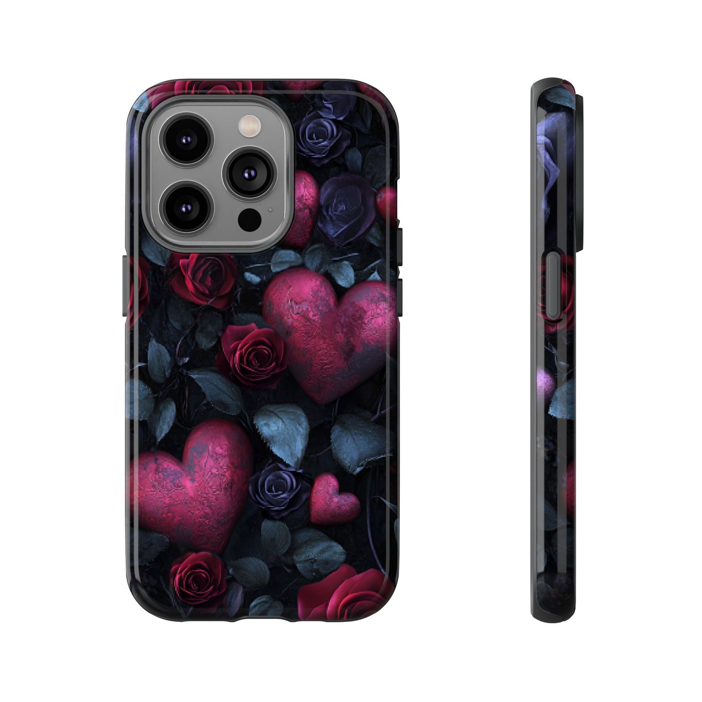 Hearts and Roses Phone Case - Gothic Valentine Phone Cases for iPhone 16 15 14 13 12 11, Samsung Galaxy & Google Pixel