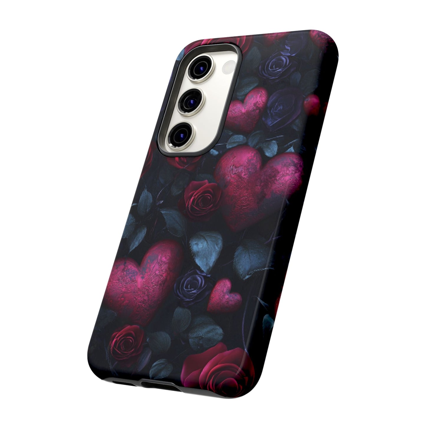 Hearts and Roses Phone Case - Gothic Valentine Phone Cases for iPhone 16 15 14 13 12 11, Samsung Galaxy & Google Pixel